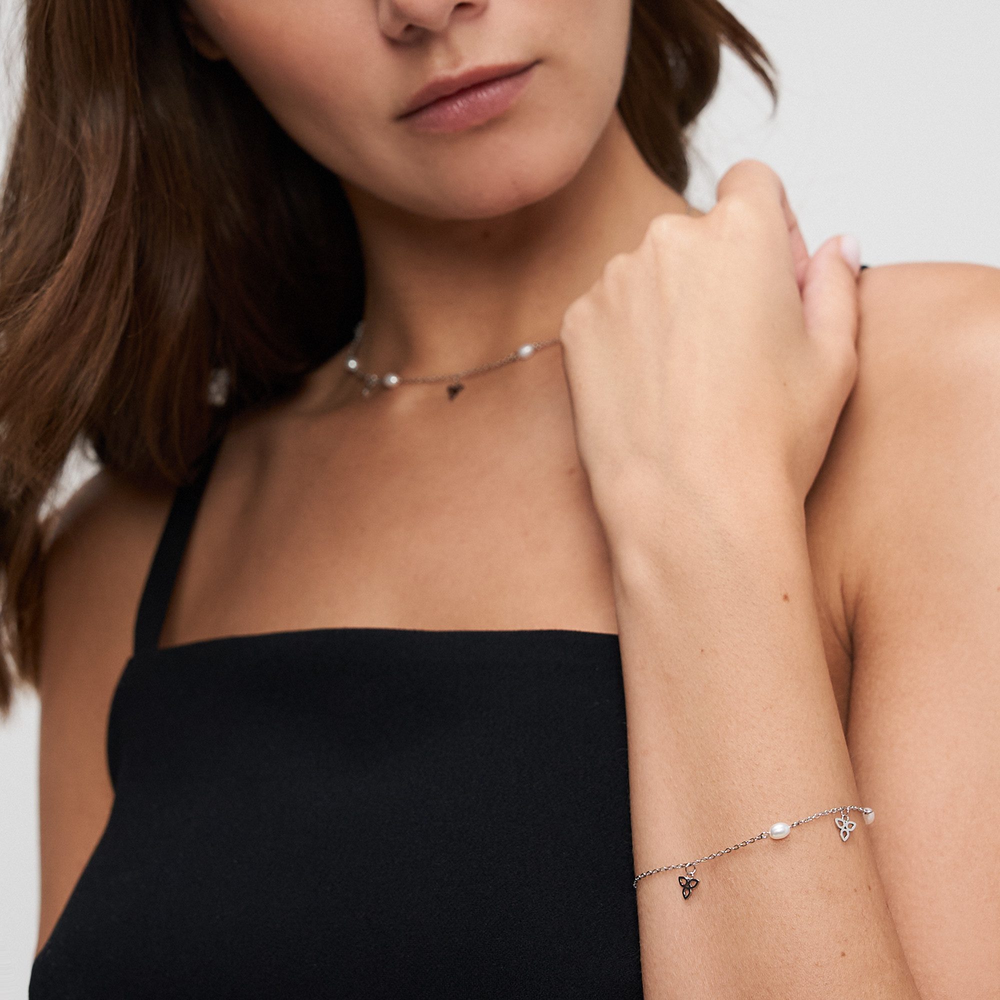 Tamaris Armband Schmuck Geschenk Edelstahl Armkette, mit Zirkonia (synth) - mit Kunststoffperle