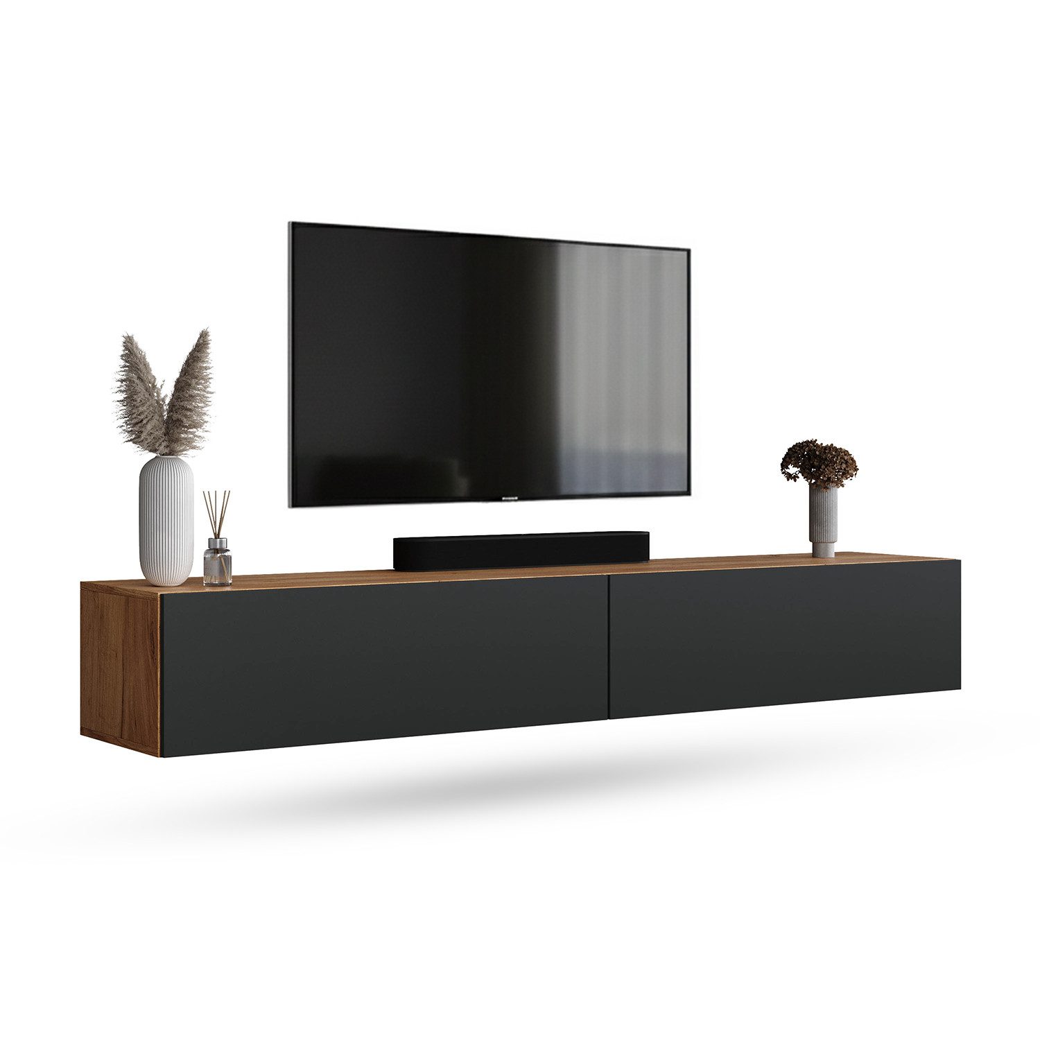 Planetmöbel TV-Board WEST TV Board 200 cm (2 x 100 cm) (TV Lowboard, Fernse günstig online kaufen