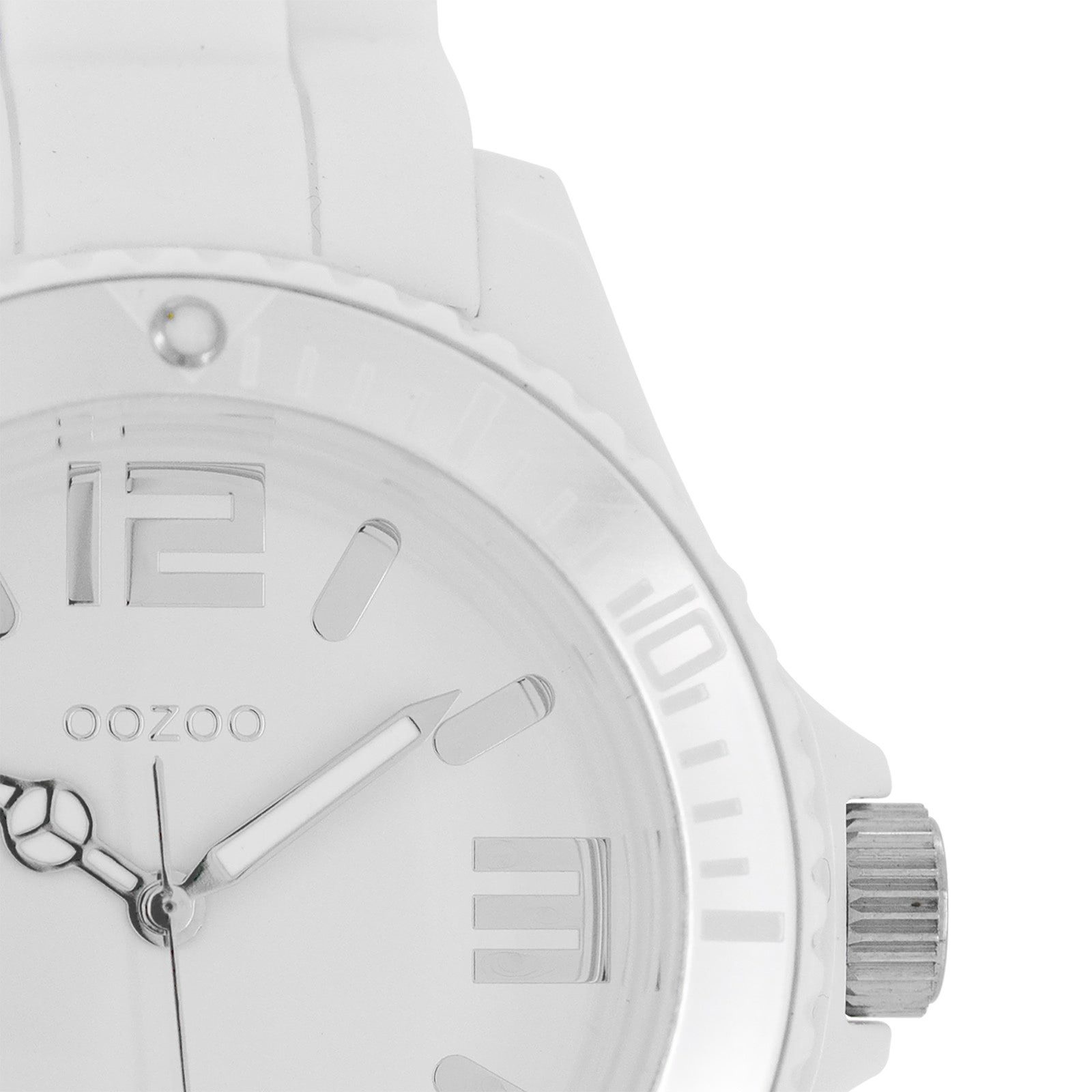OOZOO Quarzuhr Oozoo Unisex Armbanduhr Vintage Series, (Analoguhr), Damen, Herrenuhr rund, groß (ca. 43mm) Silikonarmband weiß