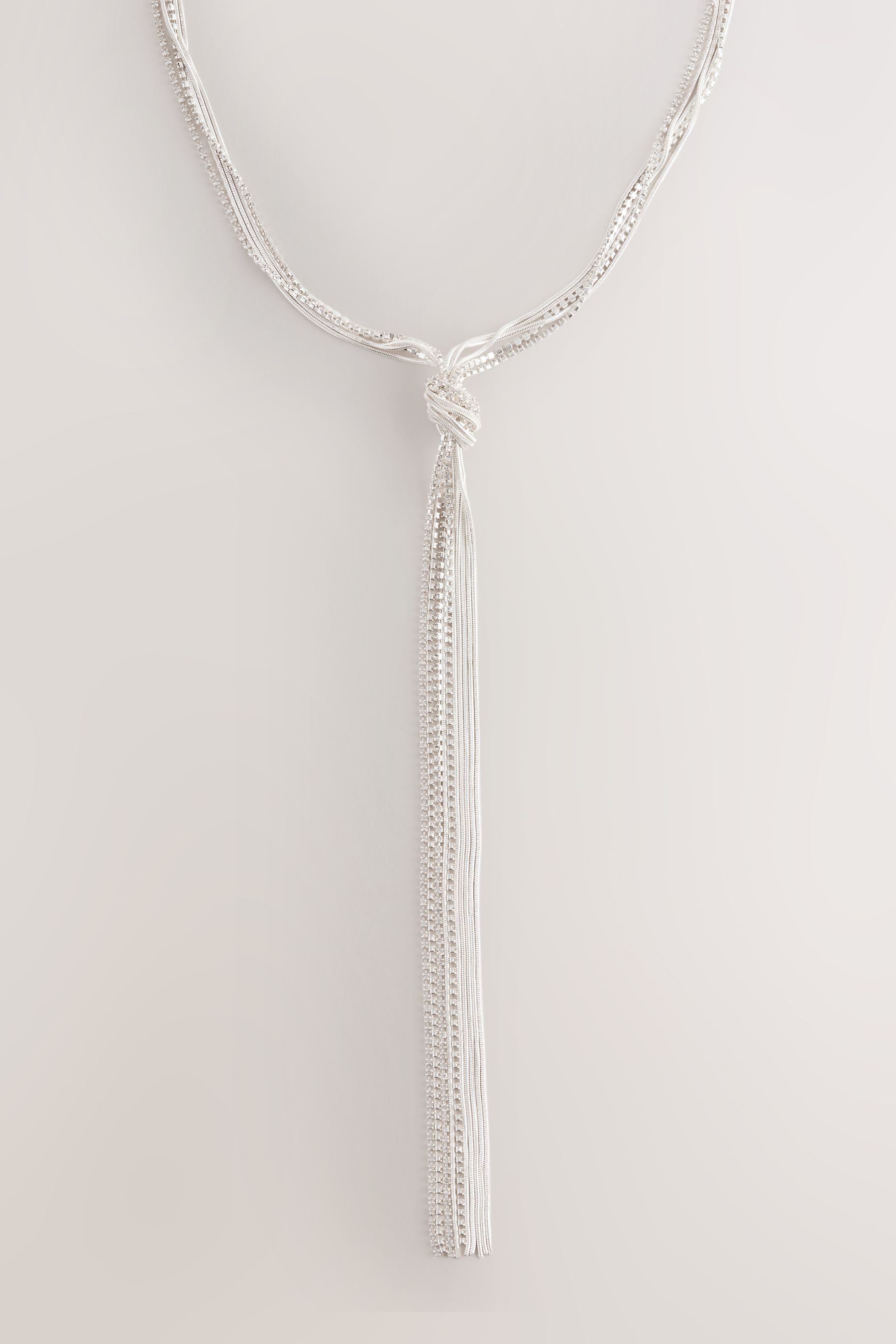 Next Y-Kette Lange Halskette mit Knotendetail und Quaste (1-tlg)