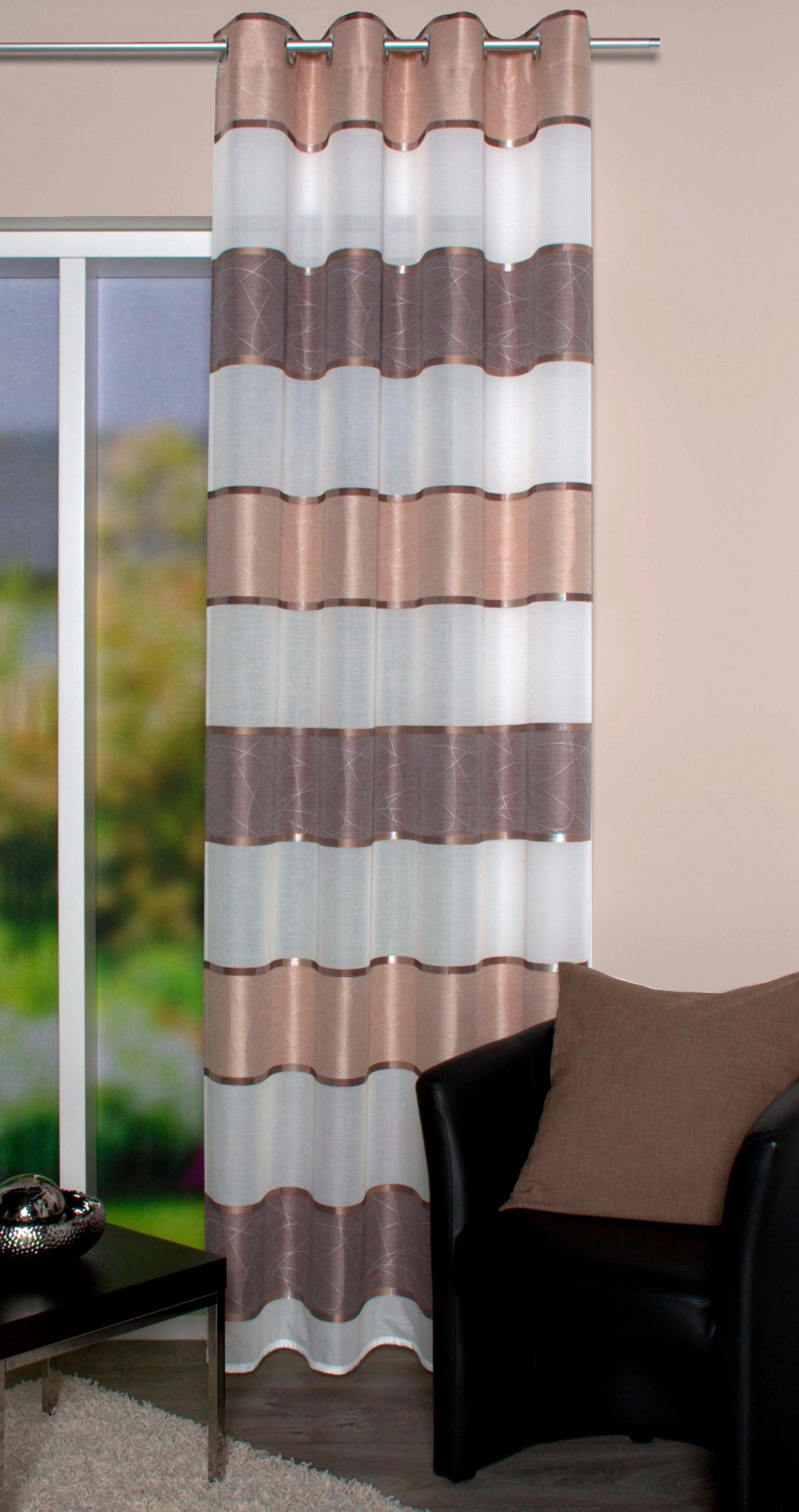 HOME WOHNIDEEN Vorhang WALTERS (1 St), Ösen, blickdicht, Jacquard, HxB: 245 günstig online kaufen