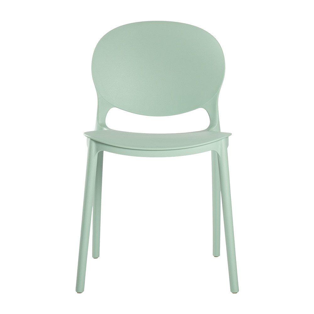 Lüllmann Besucherstuhl Designstuhl aus Polypropylen, Farbe salbei (1, 1 St), Designerstuhl aus Kunststoff, robust, pflegeleicht