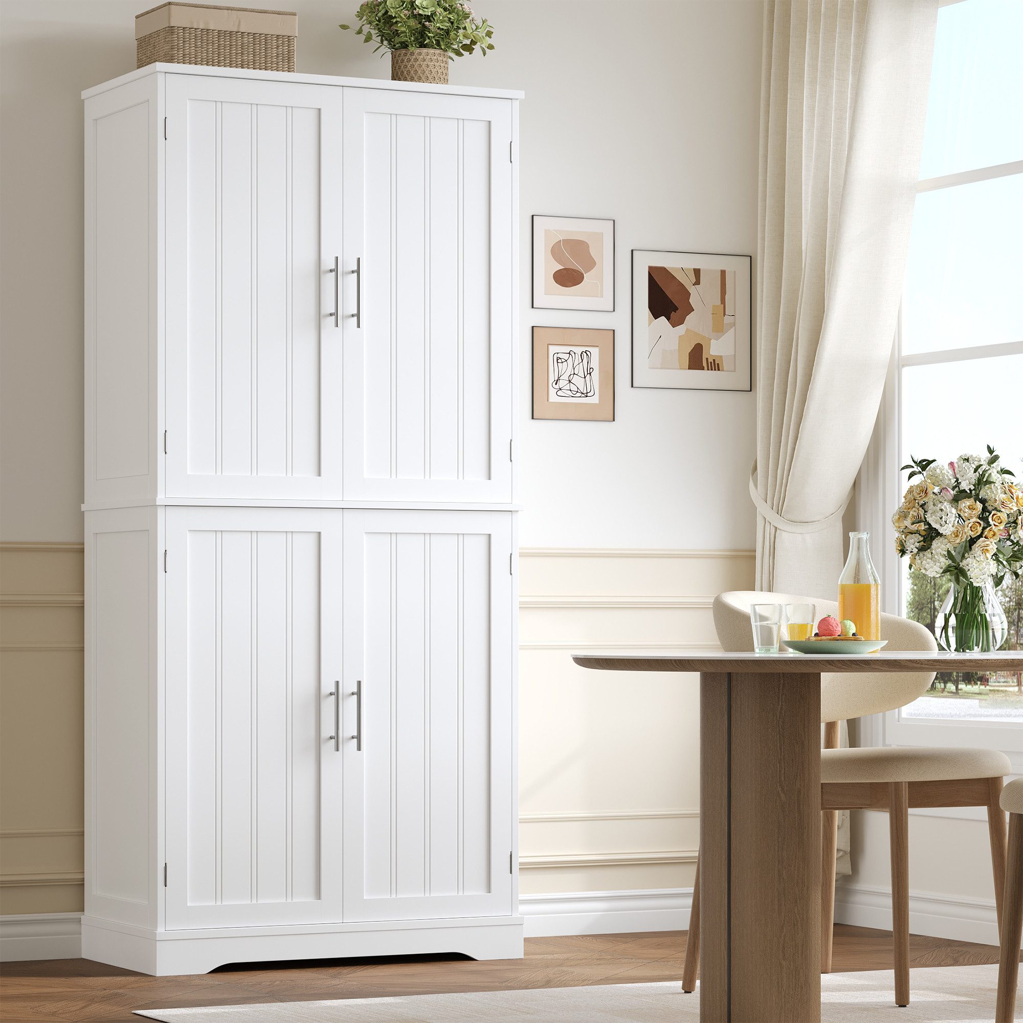 HOMECHO Küchenbuffet 180cm Küchenschrank mit 4 günstig online kaufen