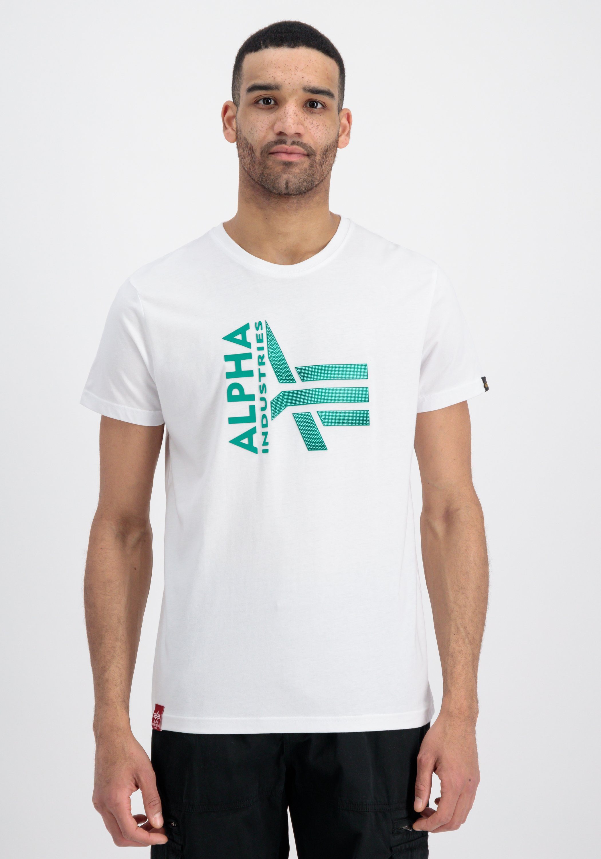 Industries T Logo Alpha Industries Alpha T-Shirts Men white T-Shirt Rubber -