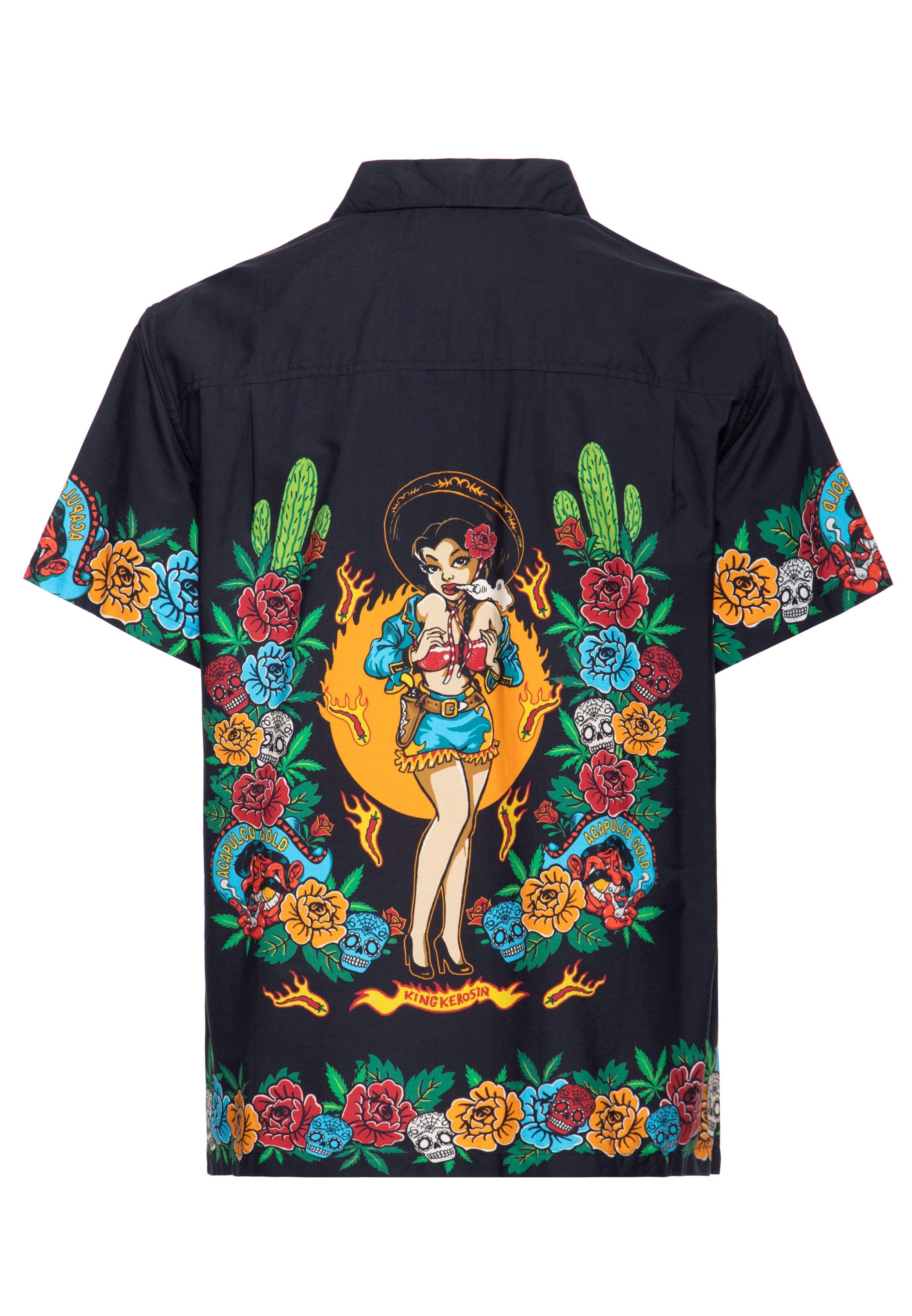 KingKerosin Kurzarmhemd Acapulco Gold mit auffälligem Artwort-Print günstig online kaufen