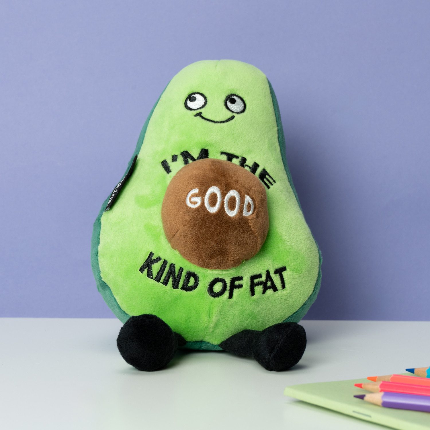 The Source Kuscheltier Punchkins Avocado Kuscheltier mit dem Spruch I'm The Good Kinda Fat