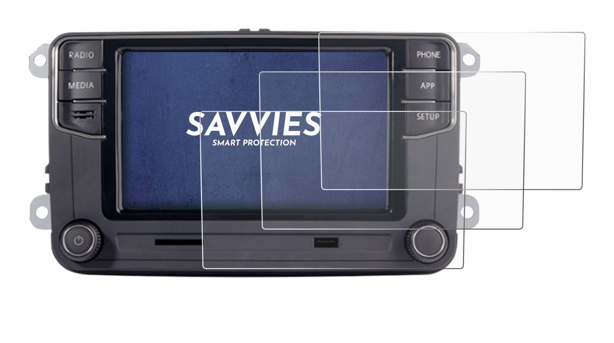 SAVVIES 6x klare Schutzfolie(für Volkswagen Passat 2015 Discover Pro 8  2014)