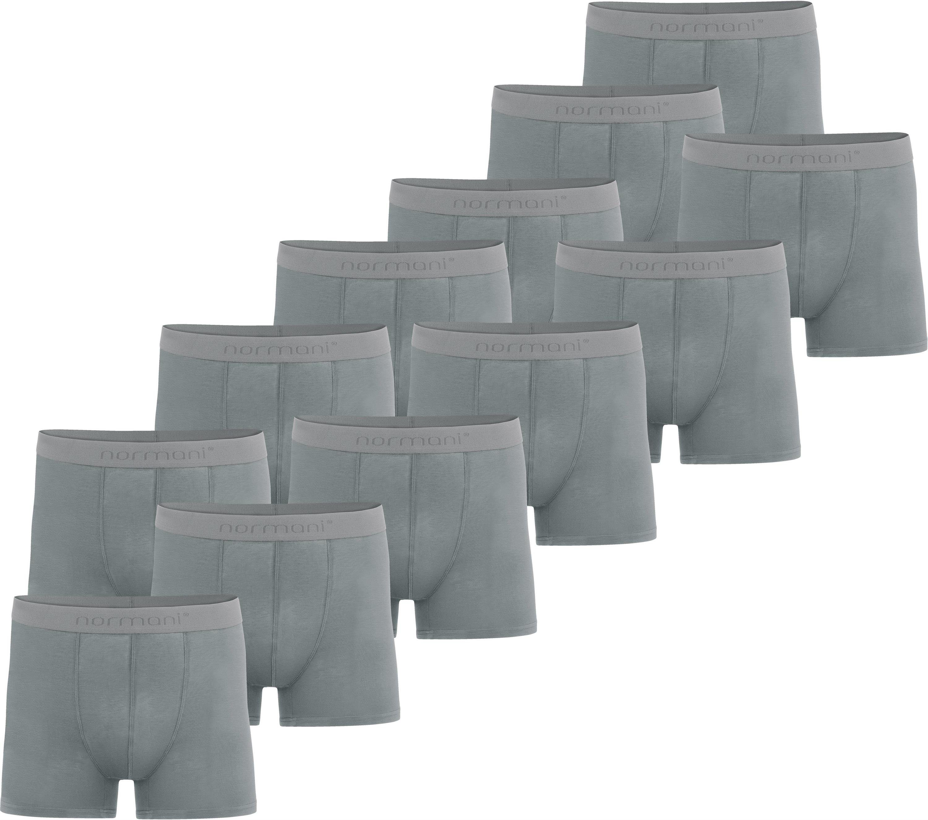 normani Boxershorts 12 Herren Bambus-Boxershorts Unterhosen für Männer aus weicher Viskose Anthrazit