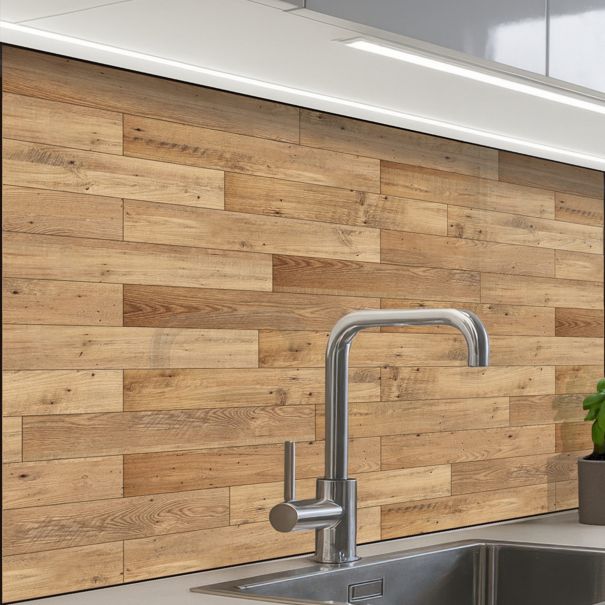 KitchenYeah Küchenrückwand selbstklebend Muster - Parkett günstig online kaufen