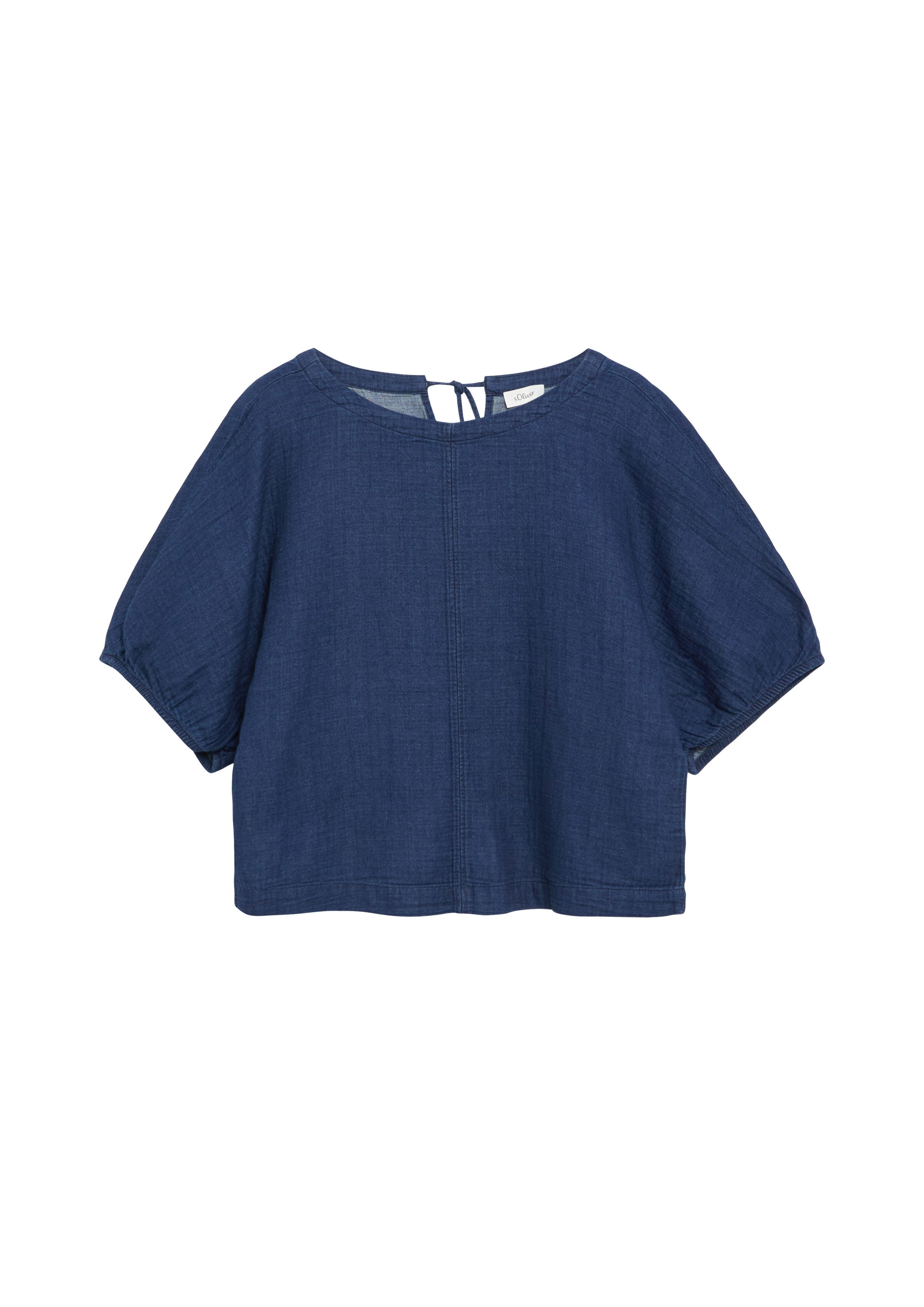 s.Oliver Kurzarmbluse Kurze Sommerblue im Jeans-Look – Bild 3 von 4