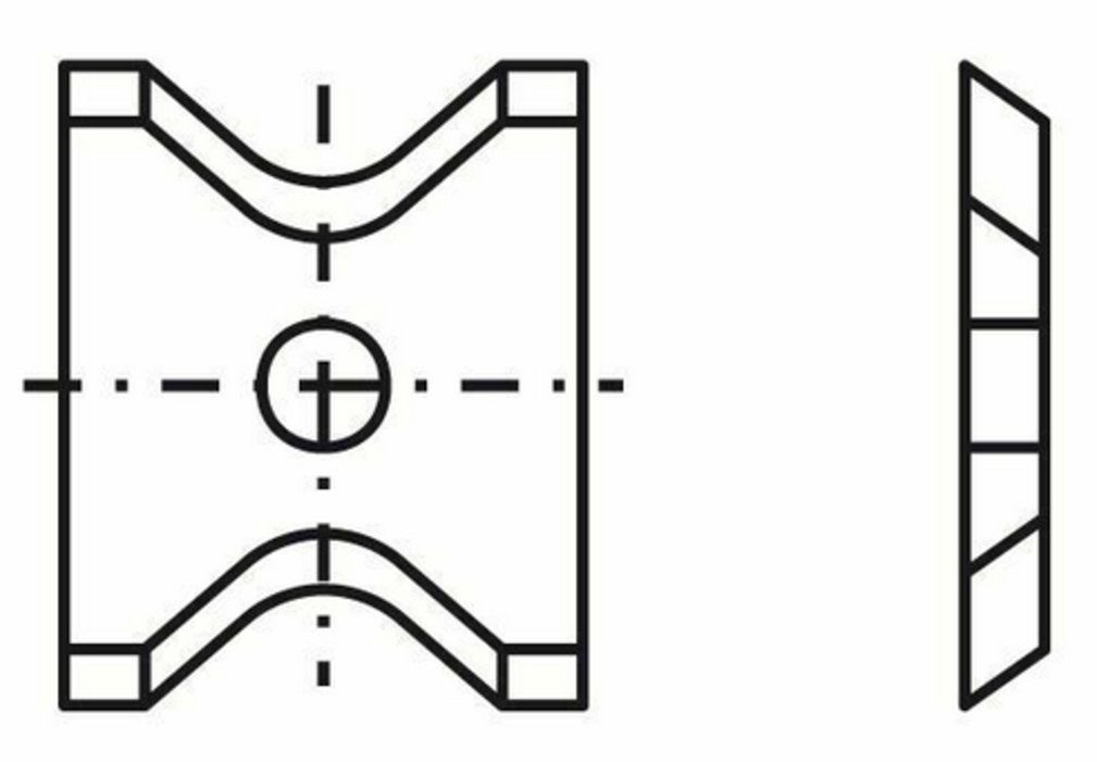 Tigra Wendeplattenfräser Blankett 45 13x16x2,0mm d=4,0mm R=4 T04F 10 Stück