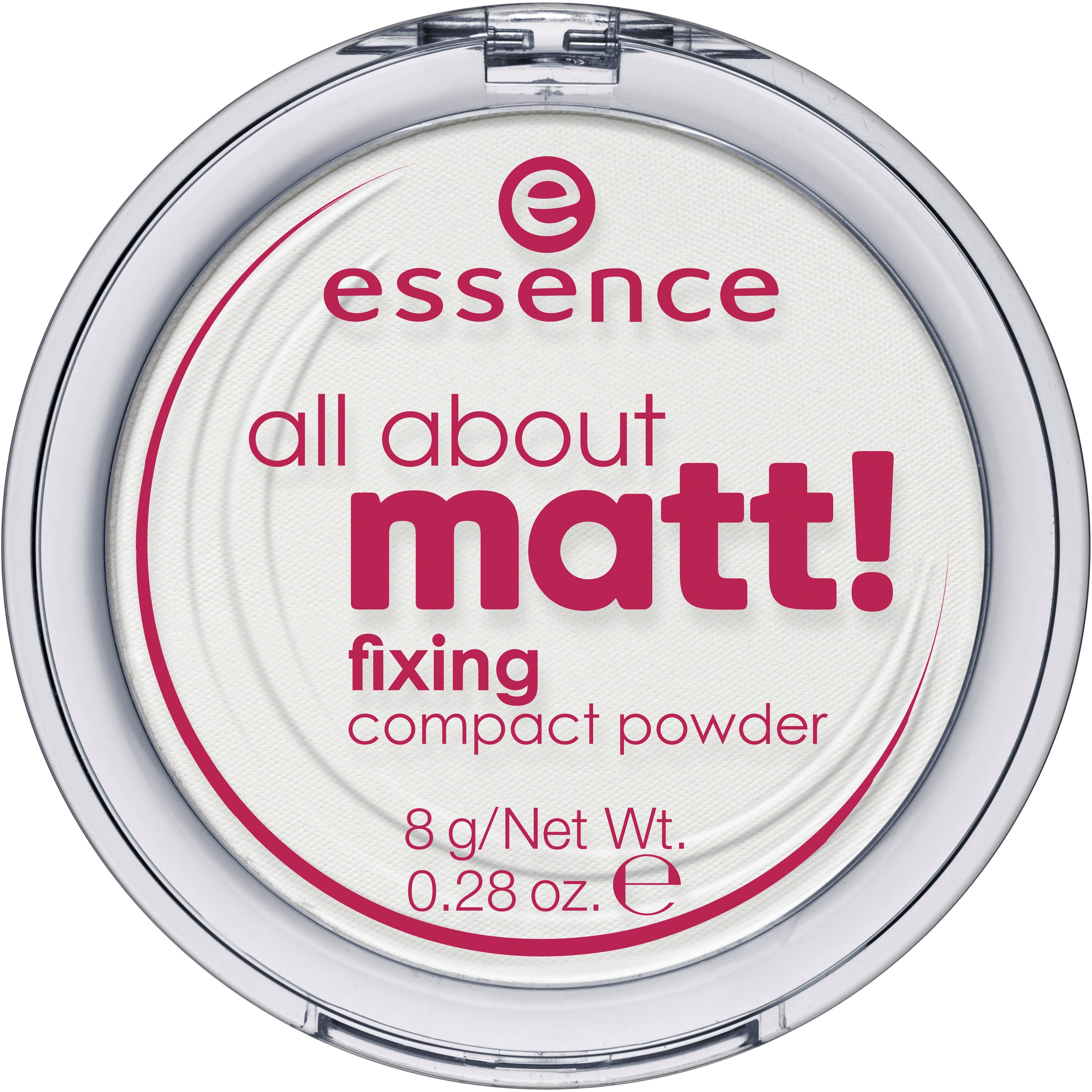 Essence Puder all about matt! fixing compact powder, 3-tlg., mit hoher Deckkraft
