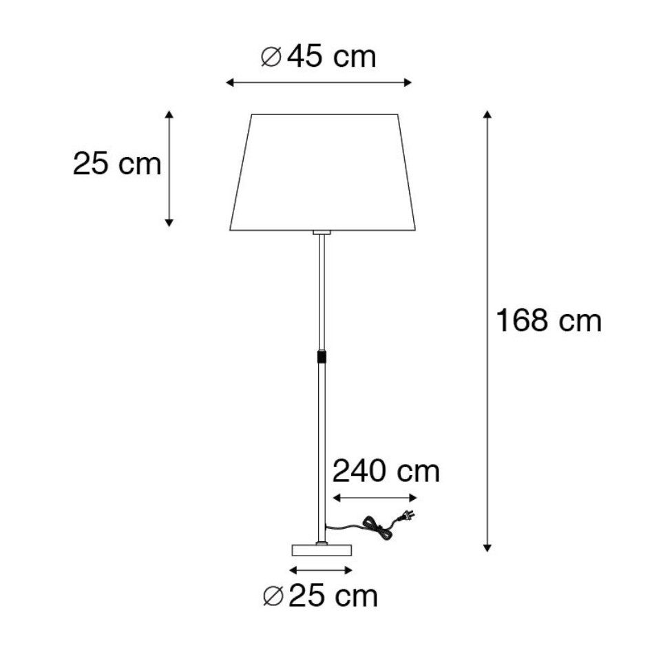 Qazqa Stehlampe Parte, ohne Leuchtmittel, Warmweiß, QAZQA Stehlampe, e27, Gold, Stahl, Modern
