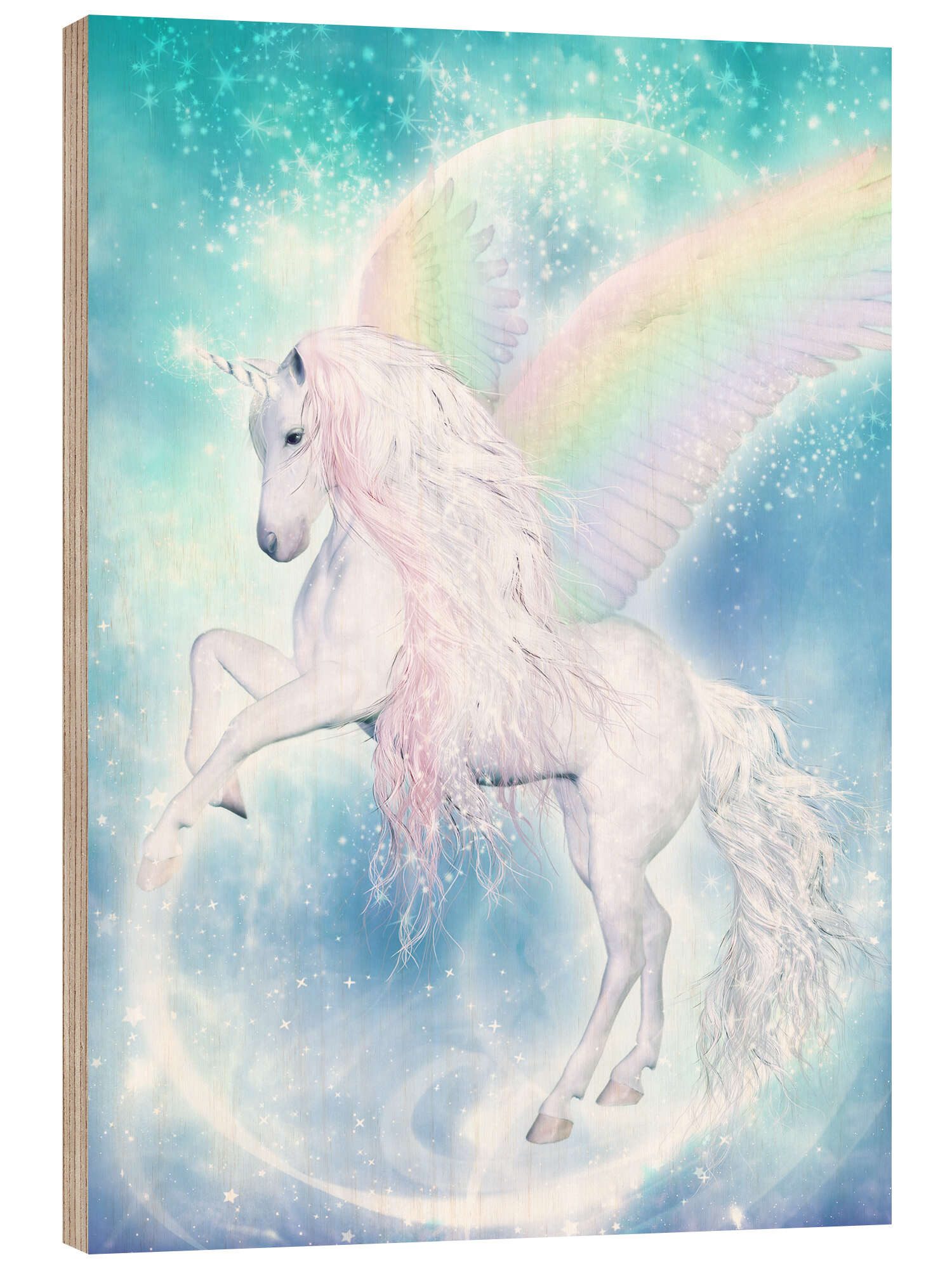 Posterlounge Wandbild Regenbogen-Einhorn Pegasus, Dolphins DreamDesign, erhältlich als Poster, Leinwandbild, Wandsticker oder Acrylglasbild