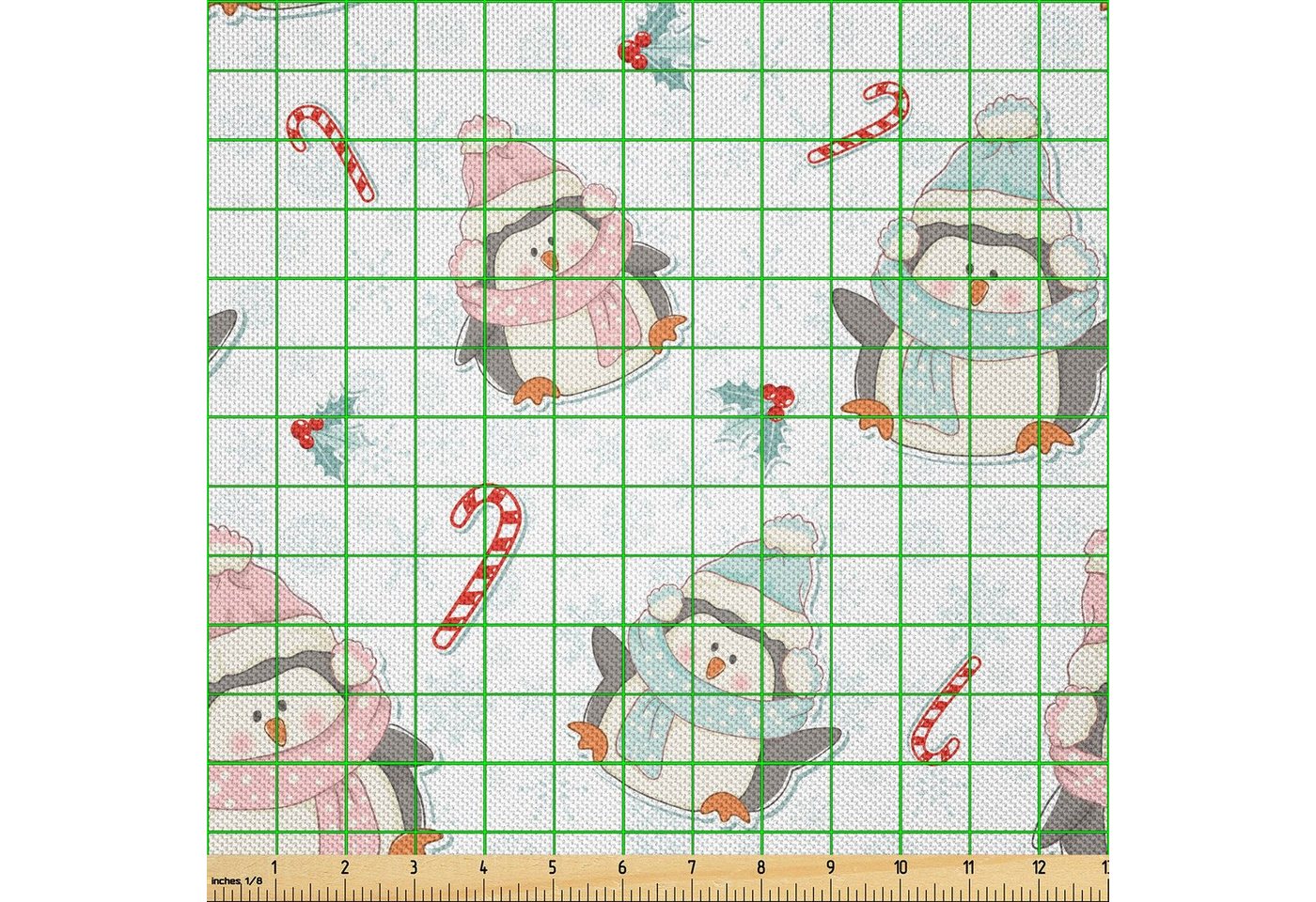 Thumbnail - Abakuhaus Stoff Zum Nähen Toller Stoff für Heimtextilien aller art, Zuckerstange Weihnachtspinguine
