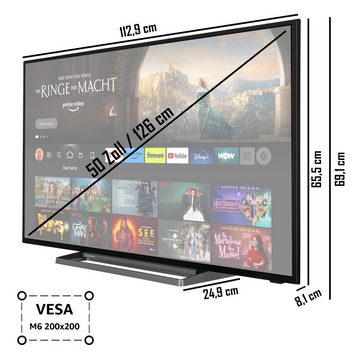 Toshiba 50UF3D63DA LCD-LED Fernseher (126 cm/50 Zoll, 4K Ultra HD, Fire TV, HDR Dolby Vision, Triple-Tuner, Alexa Sprachsteuerung, Sound by Onkyo)