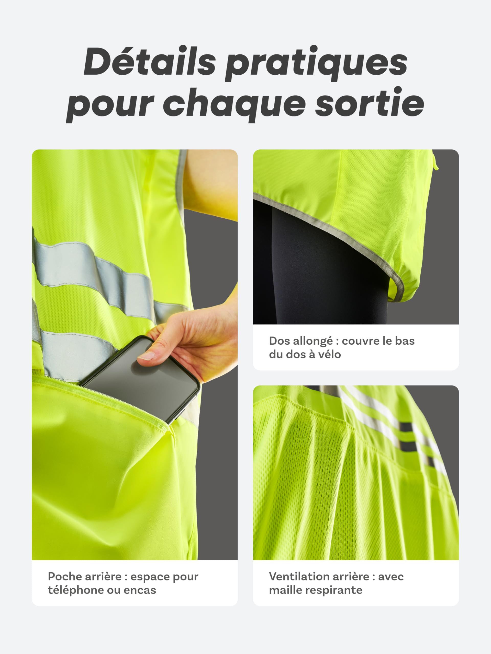 Prowiste Warnweste Fahrradweste Herren & Damen – Hohe Sichtbarkeit in Neon Gelb (Einzelartikel, 1-tlg., 1 x Bike Vest) Atmungsaktiv (Mesh) & Rückentasche – Hohe Sichtbarkeit beim Laufen