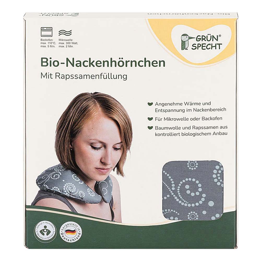 GRÜNSPECHT Nackenhörnchen Bio-Nackenhörnchen, grau-mint
