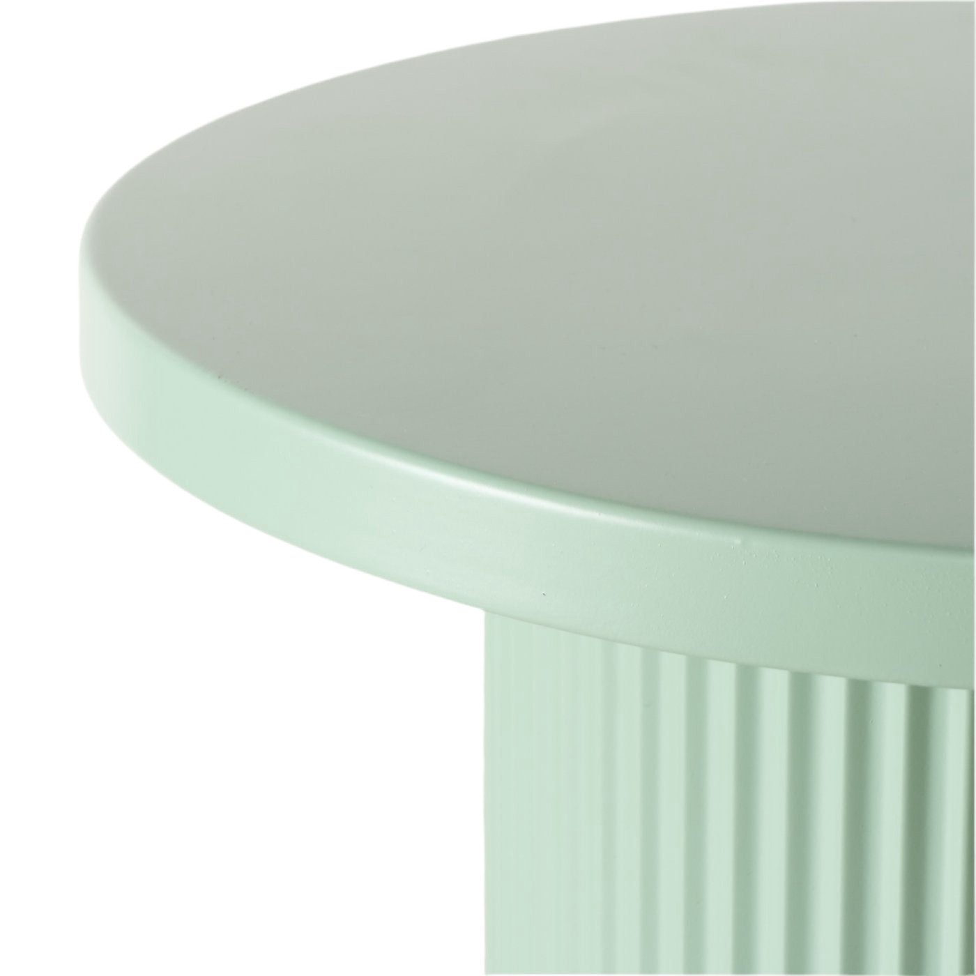 MF Couchtisch Design Couchtisch Milo Rund Metall Mintgrün Rillenoptik 40 cm (1-St)