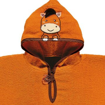 Erwin Müller Kinderbademantel Kinder-Poncho "Pferd", Rückenlänge: 50 cm, Frottier, mit Kapuze, default, Walk-Frottier Tiermotive: Pferd