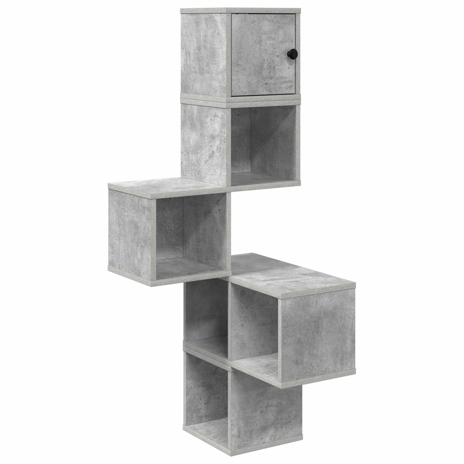 vidaXL Regal Wand-Eckregal Betongrau 48 x 48 x 120 cm Holzwerkstoff, 1-tlg.