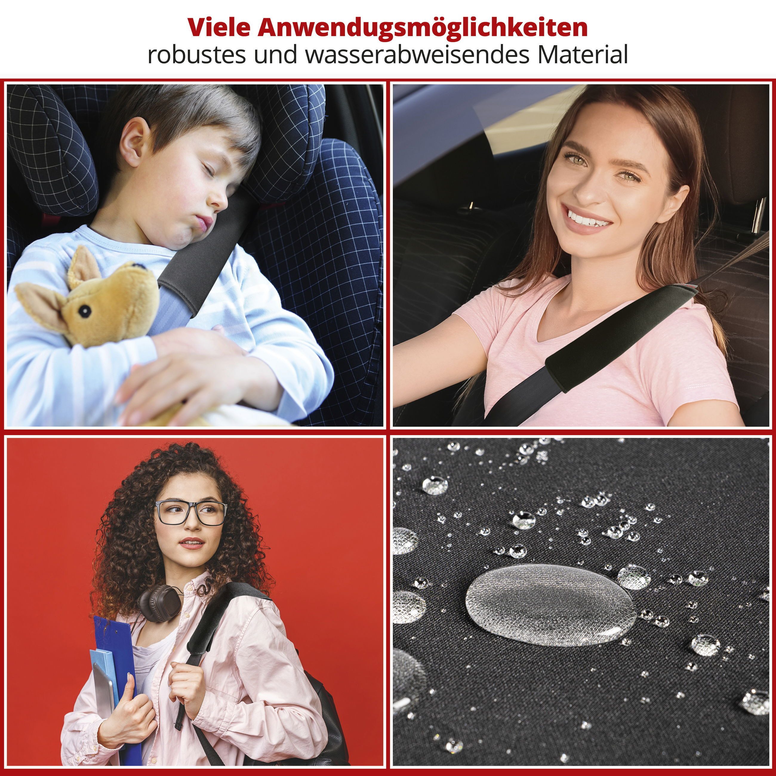 WALSER Autositzbezug Gurtpolster Modulo 2 Stück, 2 Stück, 2-tlg.