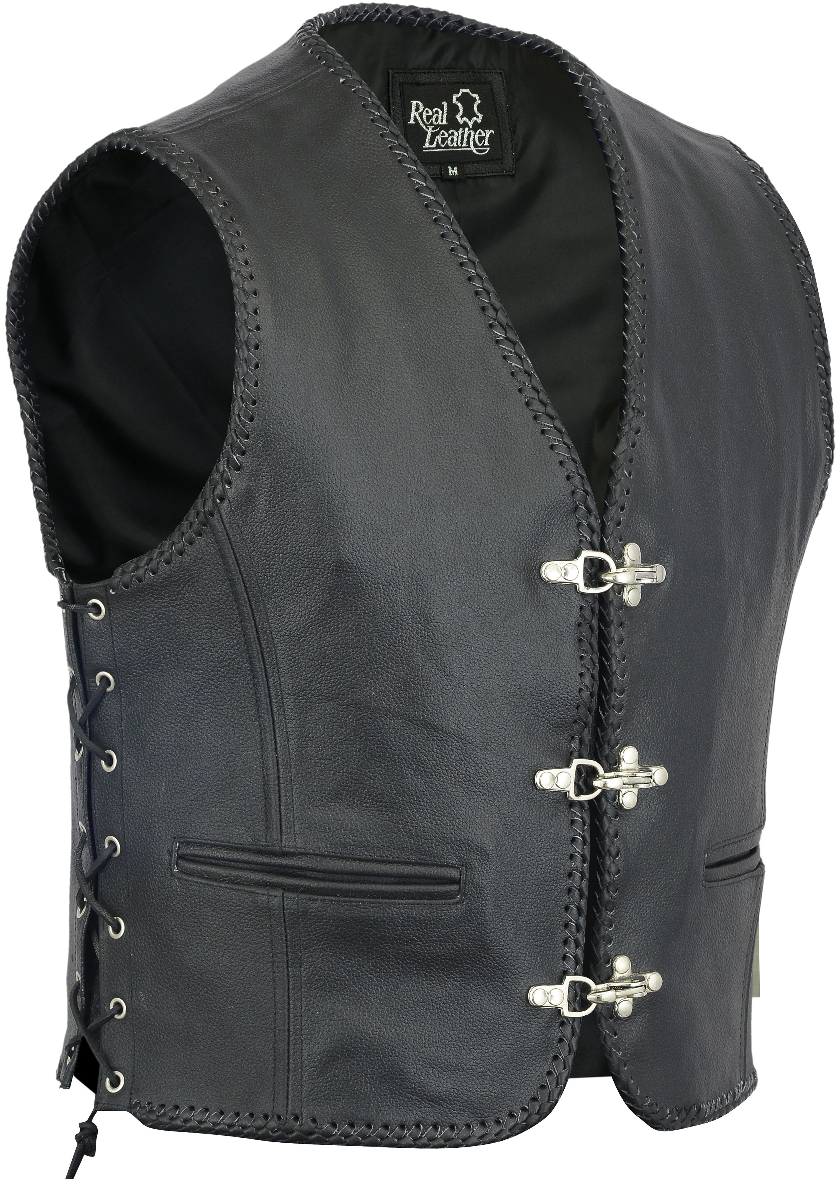 Myooka Lederweste Herren Lederweste Kutte Biker günstig online kaufen