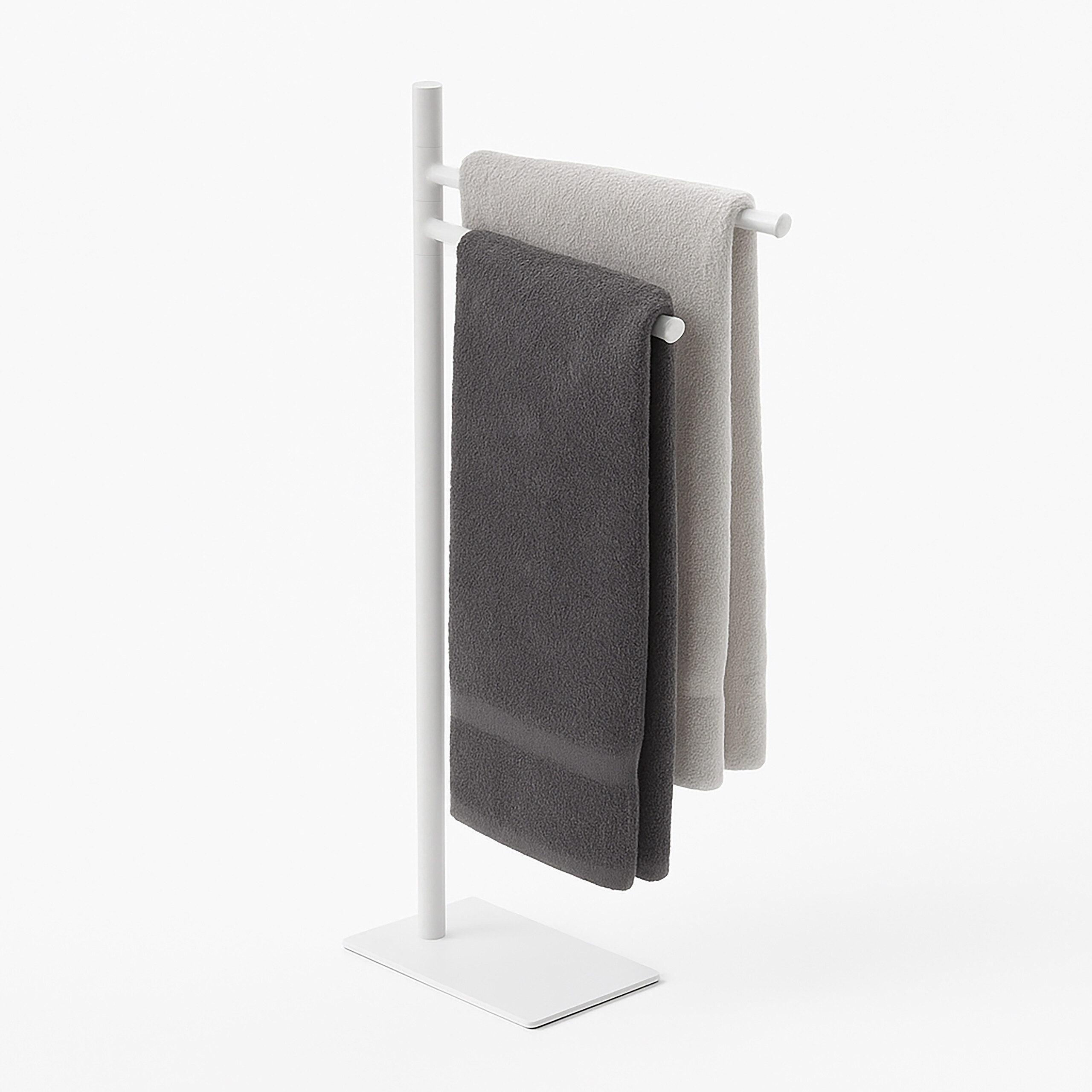 relaxdays Doppelhandtuchhalter Handtuchständer Edelstahl 2-armig, weiß günstig online kaufen