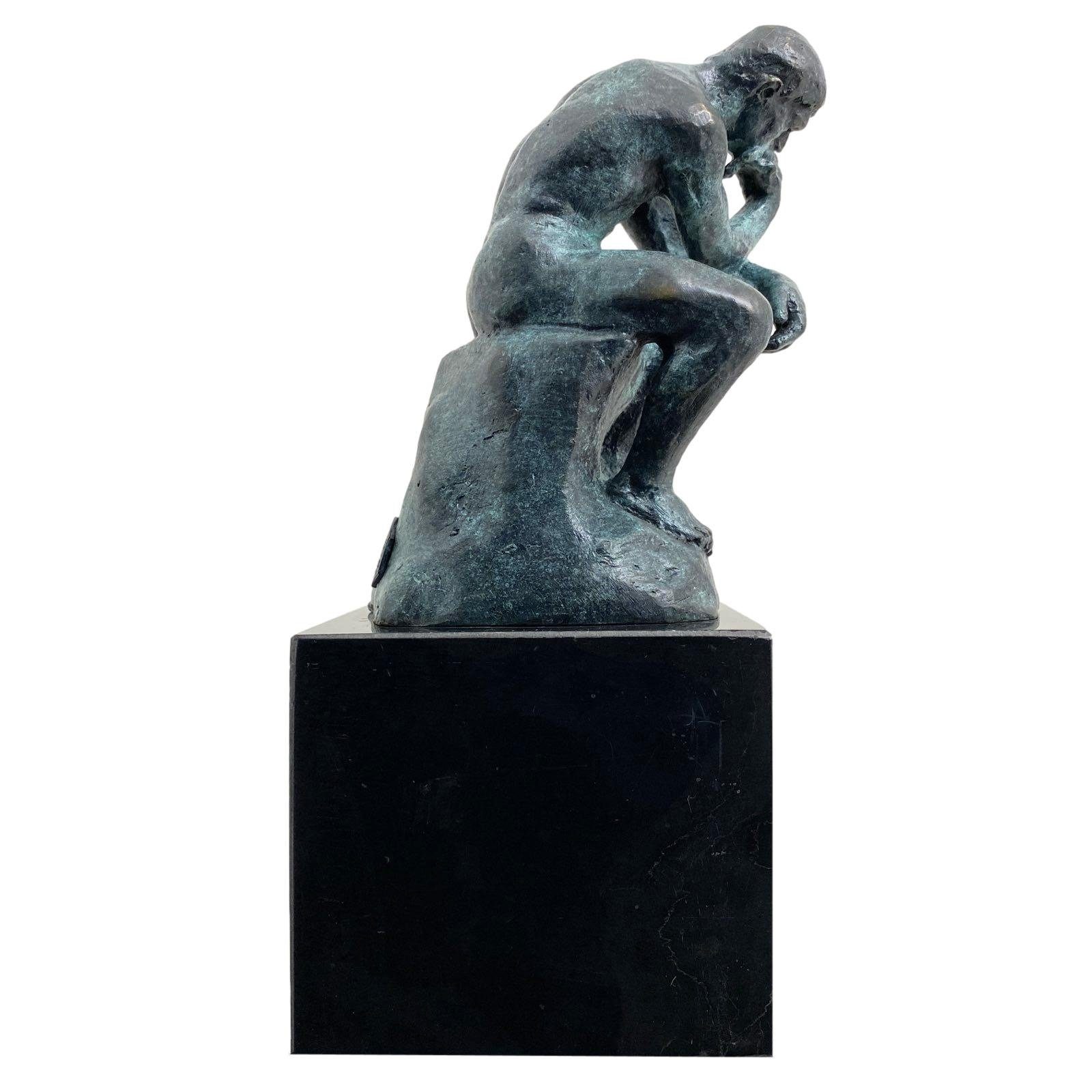 Skulptur Bronzefigur der coloriert Rodin Mann Aubaho nach Bronzeskulptur Bronze Denker