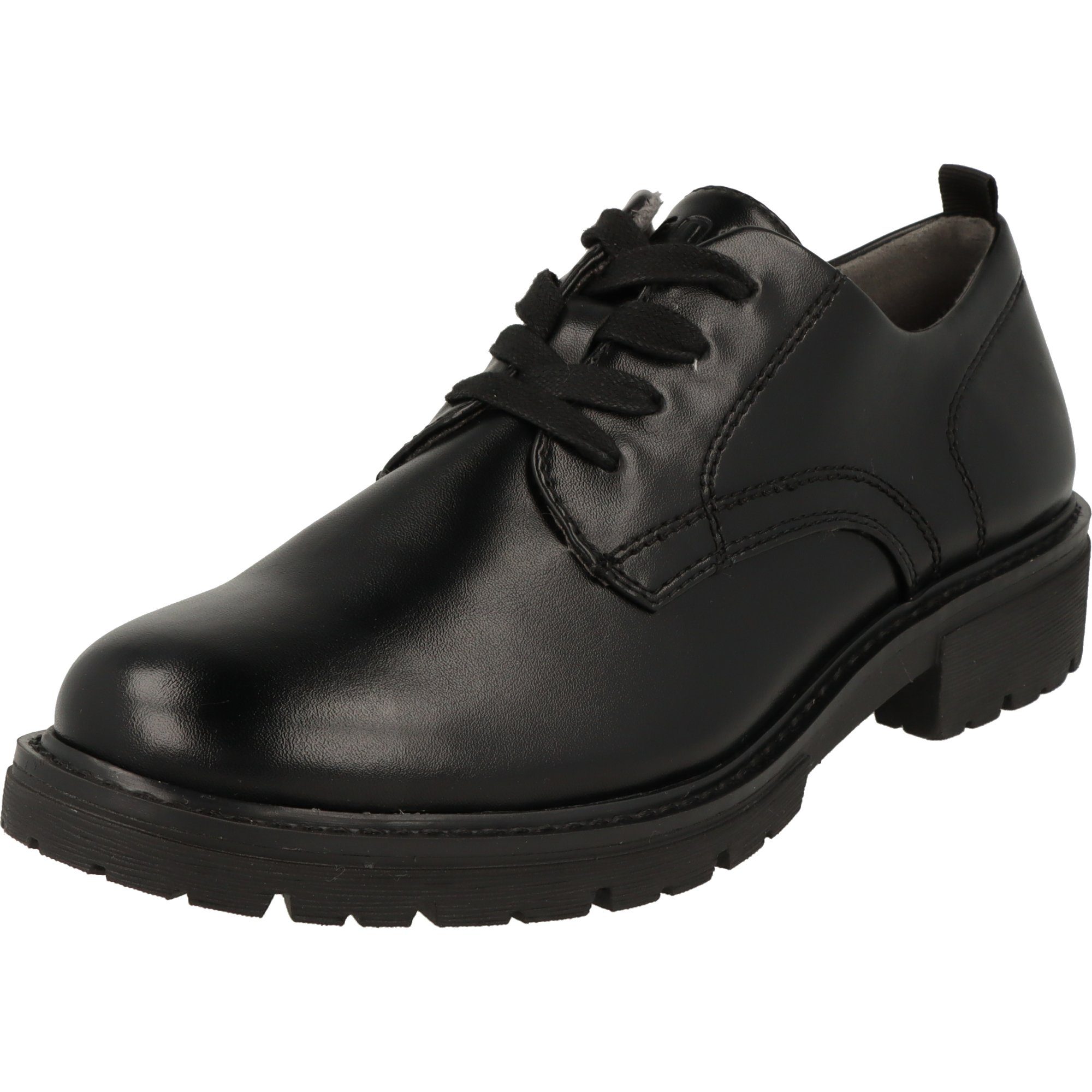 Jana Damen Schuhe Komfort Halbschuhe H-Weite 8-23773-41 Schnürschuh Recycled PET black (10101347) | Schnürschuhe