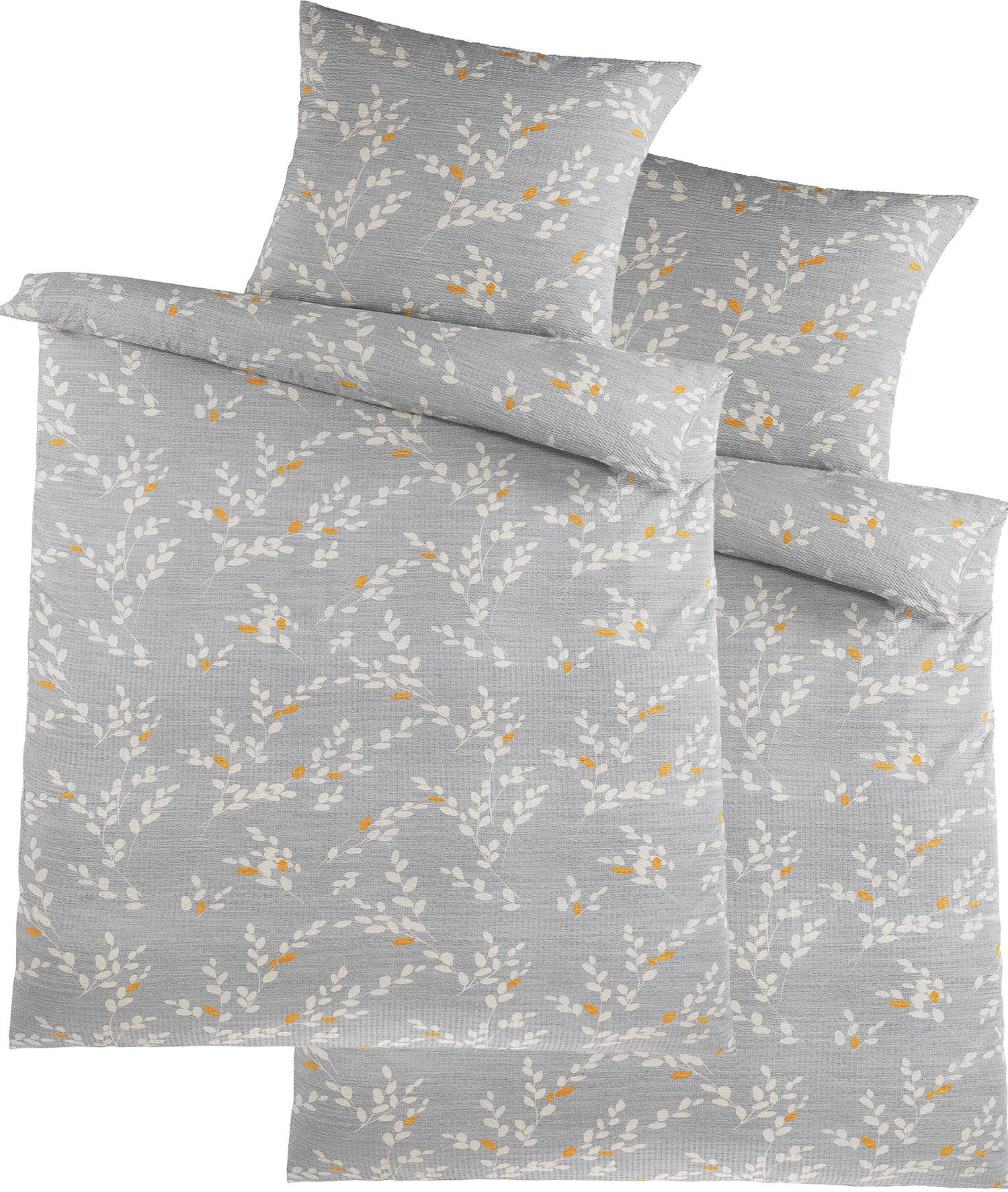 KH-Haushaltshandel Bettwäsche 4-tlg. Soft Seersucker Bettwäsche 2x (135x200 günstig online kaufen