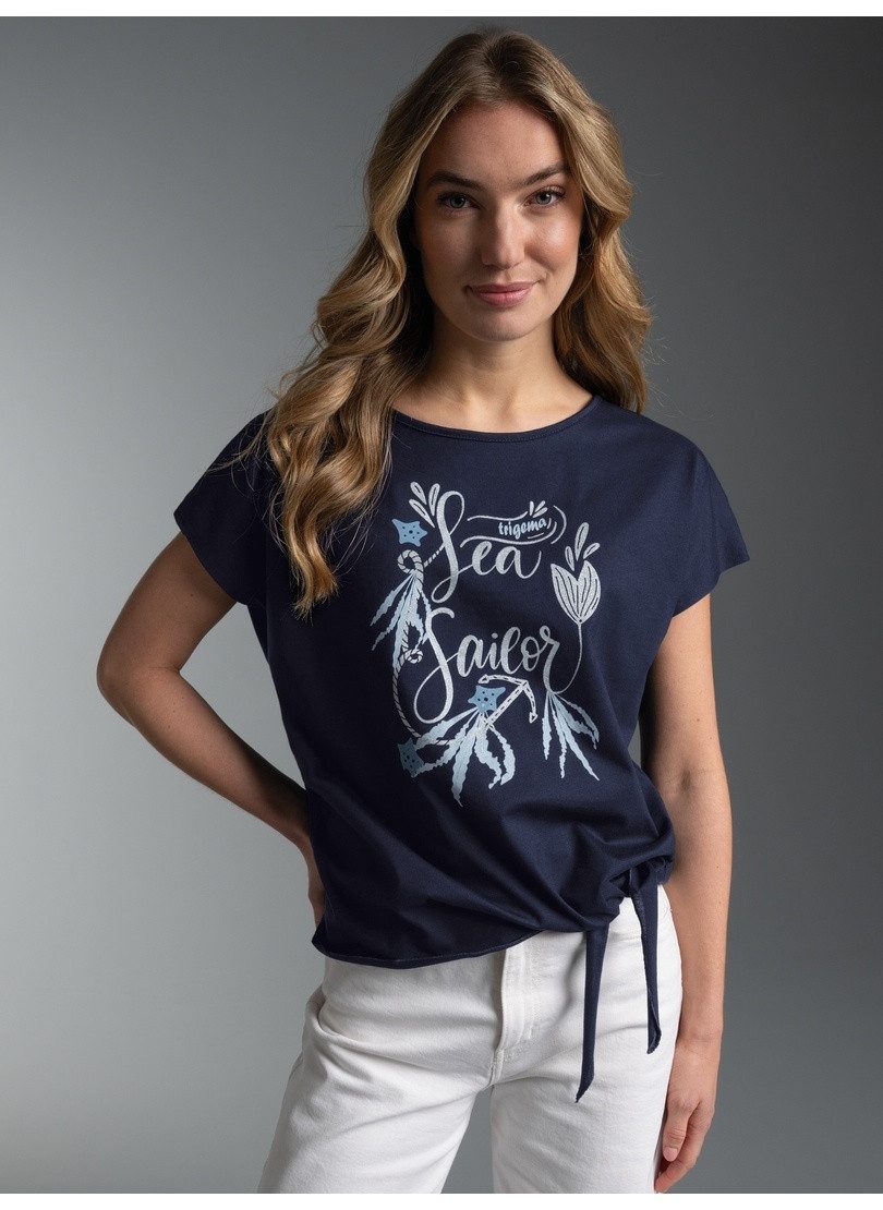 Trigema T-Shirt TRIGEMA T Shirt mit Maritimem Motiv (1-tlg)