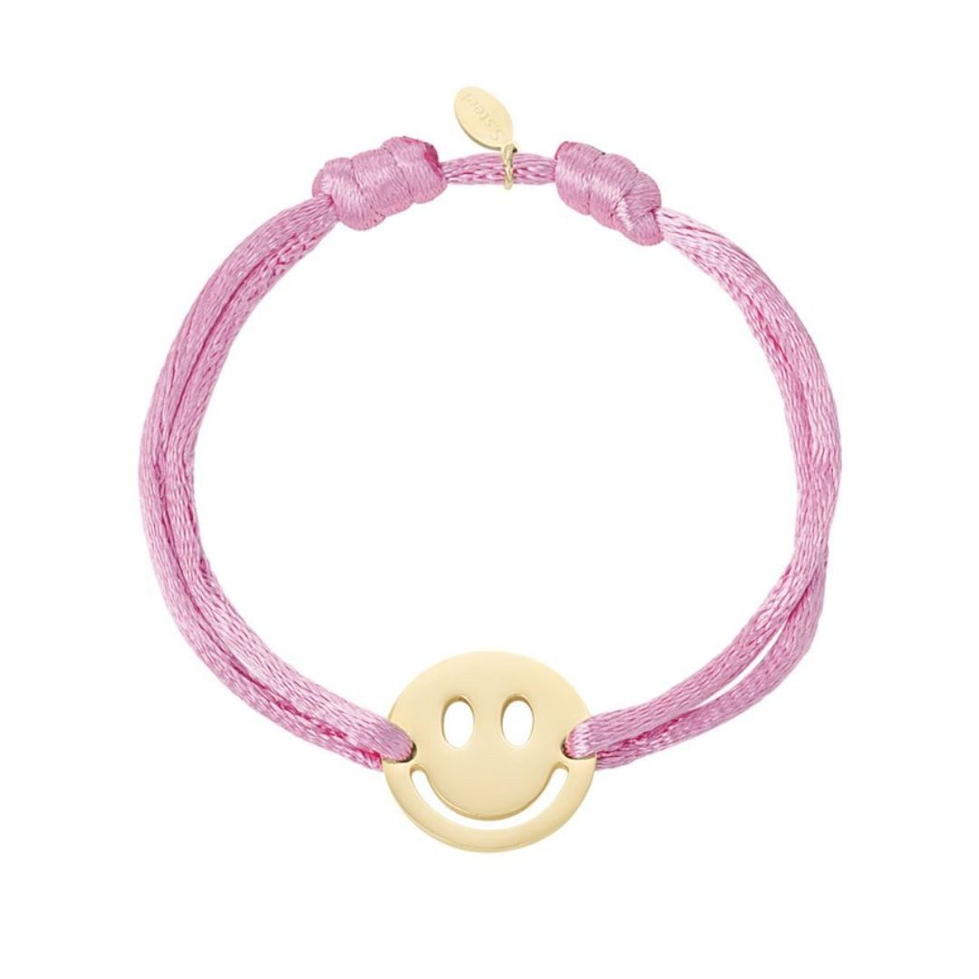 suebidou Armband Satin Armband mit Smiley Applikation Premium Edelstahl, nachhaltig, kreativ