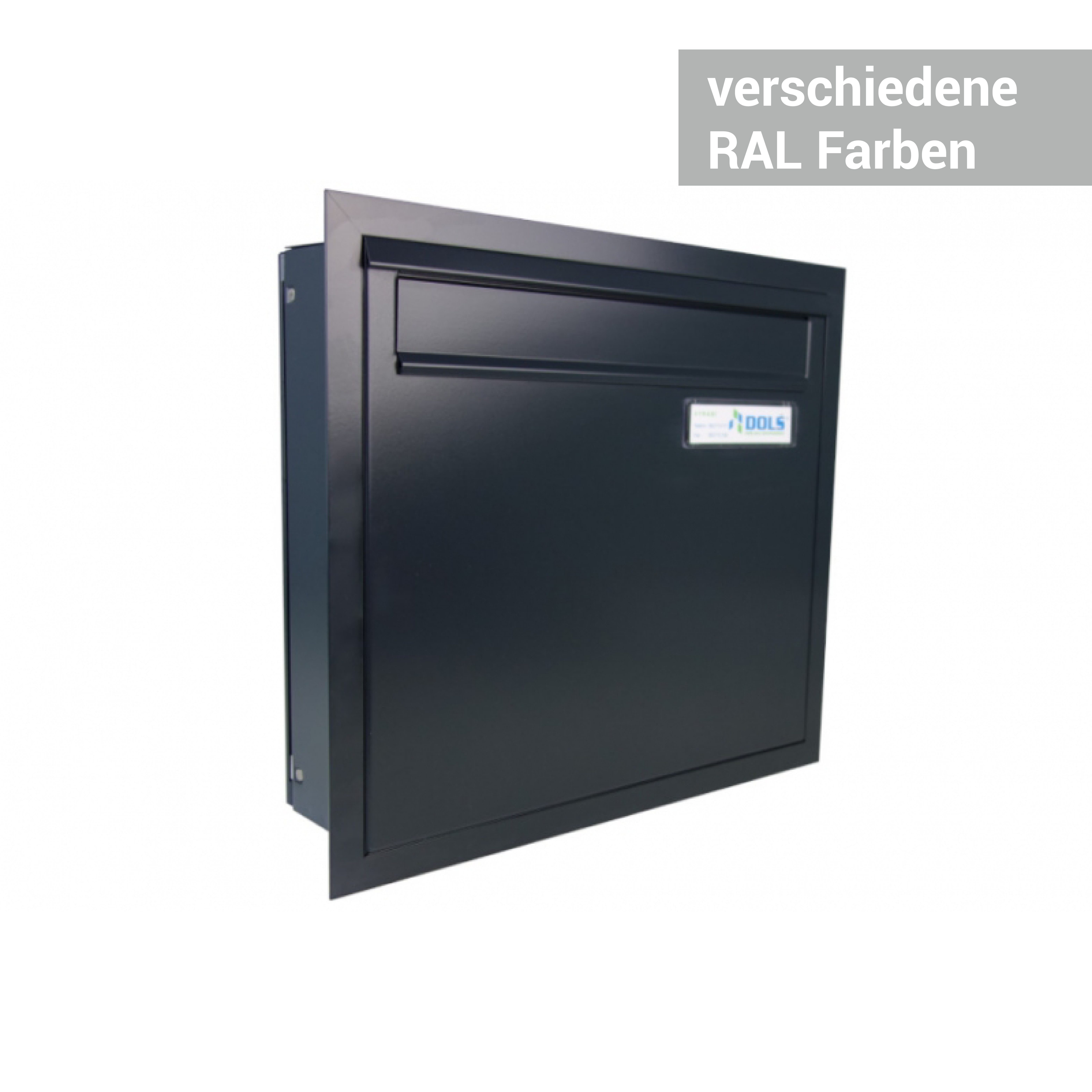 Letterbox24 Durchwurfbriefkasten Zaun Durchwurfbriefkasten mit Abdeckrahmen in RAL Farben - A-03