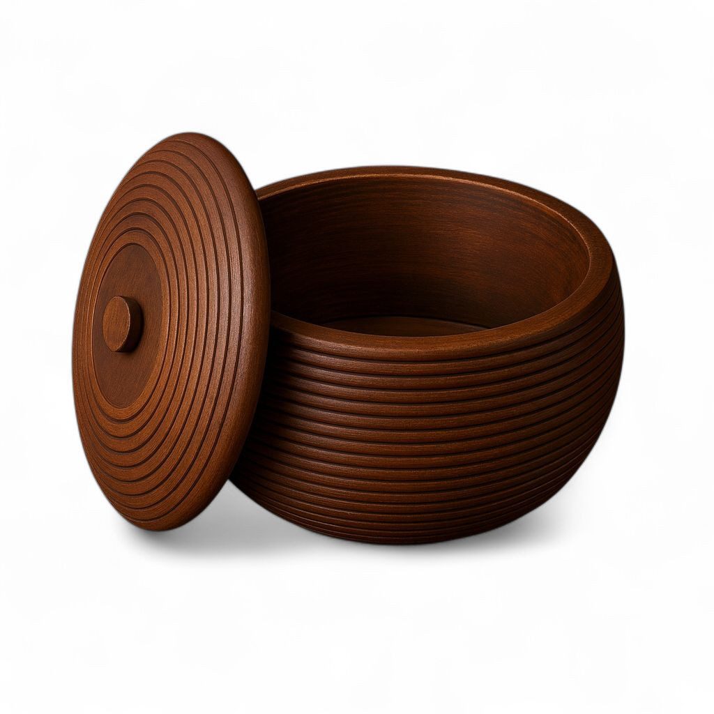 BUTLERS Dekofigur Gedrechselte runde Holzbehälter, Schmuckschatulle Mangoholz Apfelform