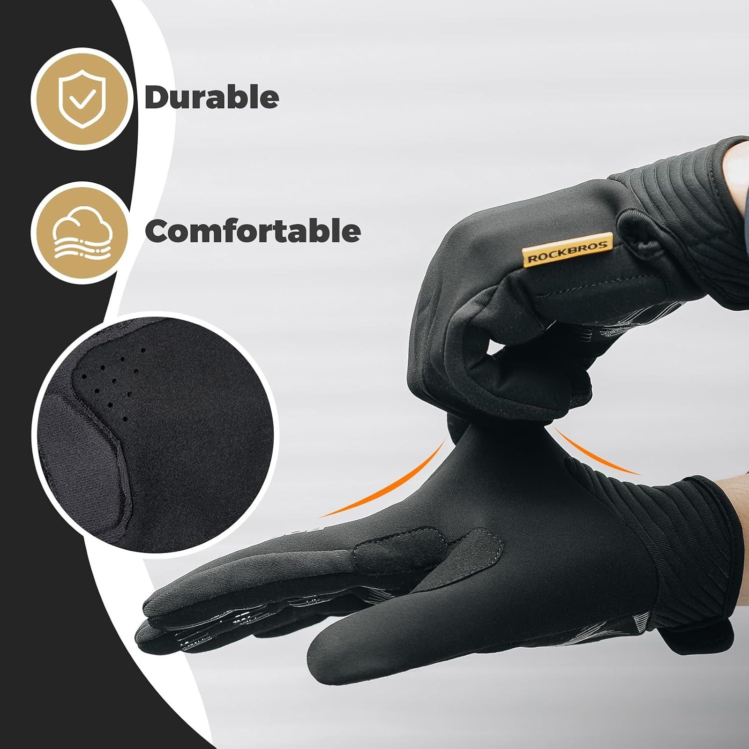 ROCKBROS Fahrradhandschuhe Unisex Fahrrad- und Laufhandschuhe mit Touchscreen