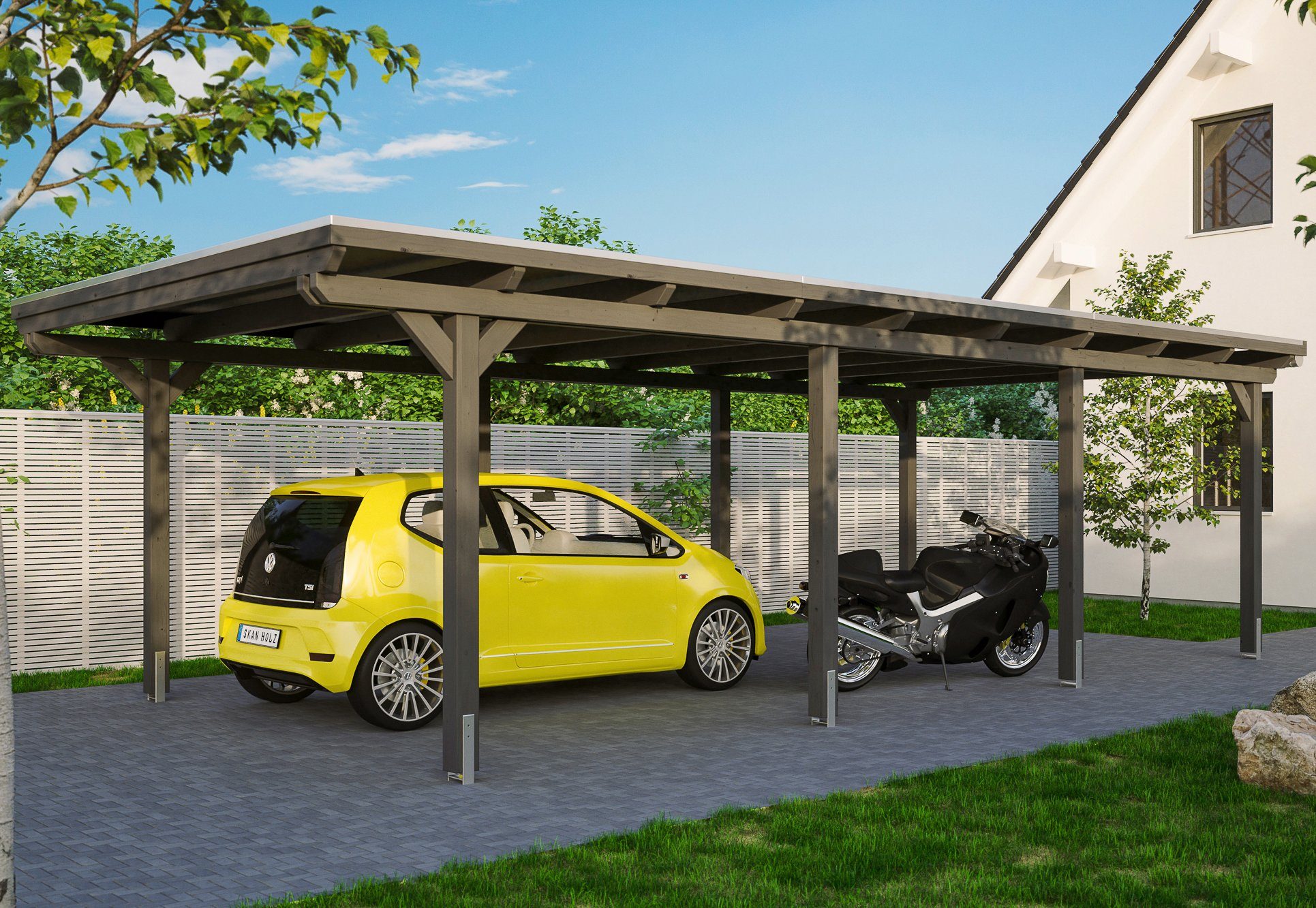 Einzelcarport cm 404x846 223 BxT: Skanholz Emsland, Einfahrtshöhe cm,