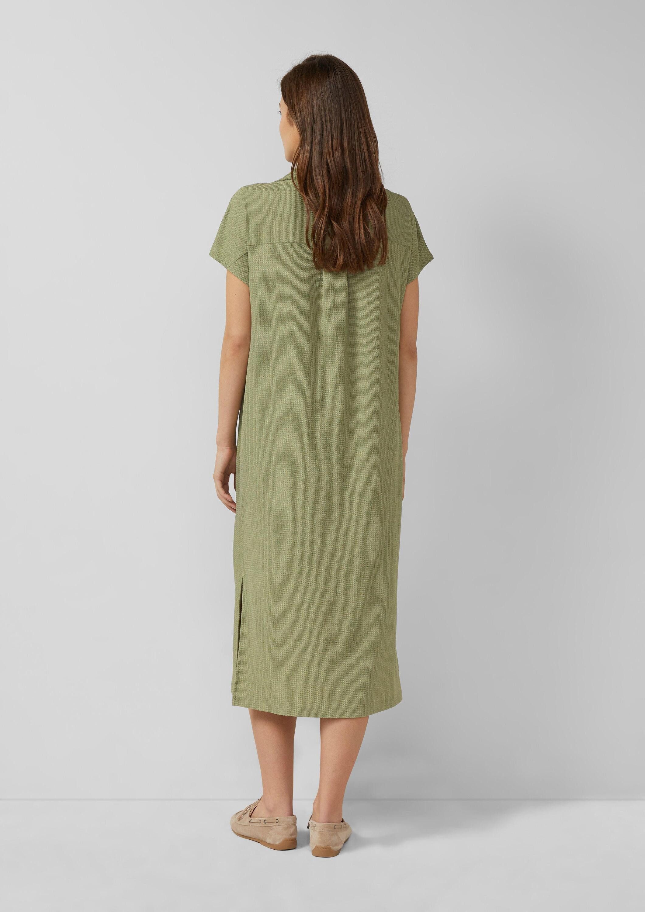 s.Oliver Midikleid Kleid Strukturiertes Jersey-Kleid mit Schlitzen