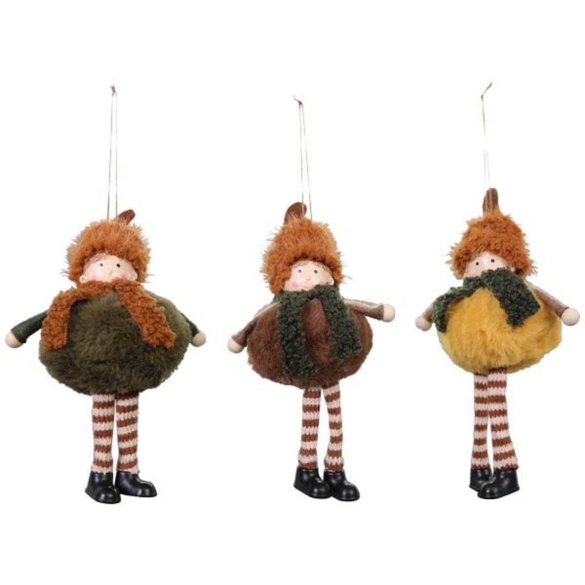 finehomegarden Dekofigur Stoffkind Puppe Lanky 10x26cm 3farbig sort. Deko Herbst hängend (Set, 3 St., 3 tlg), Dekoration Fensterhänger