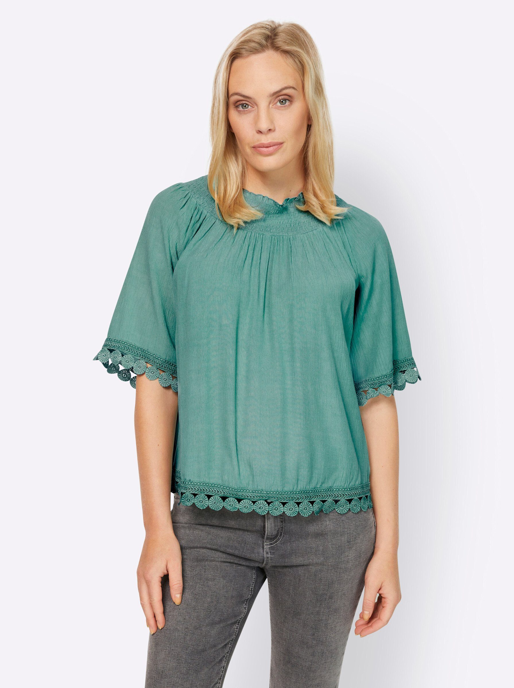 heine Klassische Bluse Crinklebluse günstig online kaufen