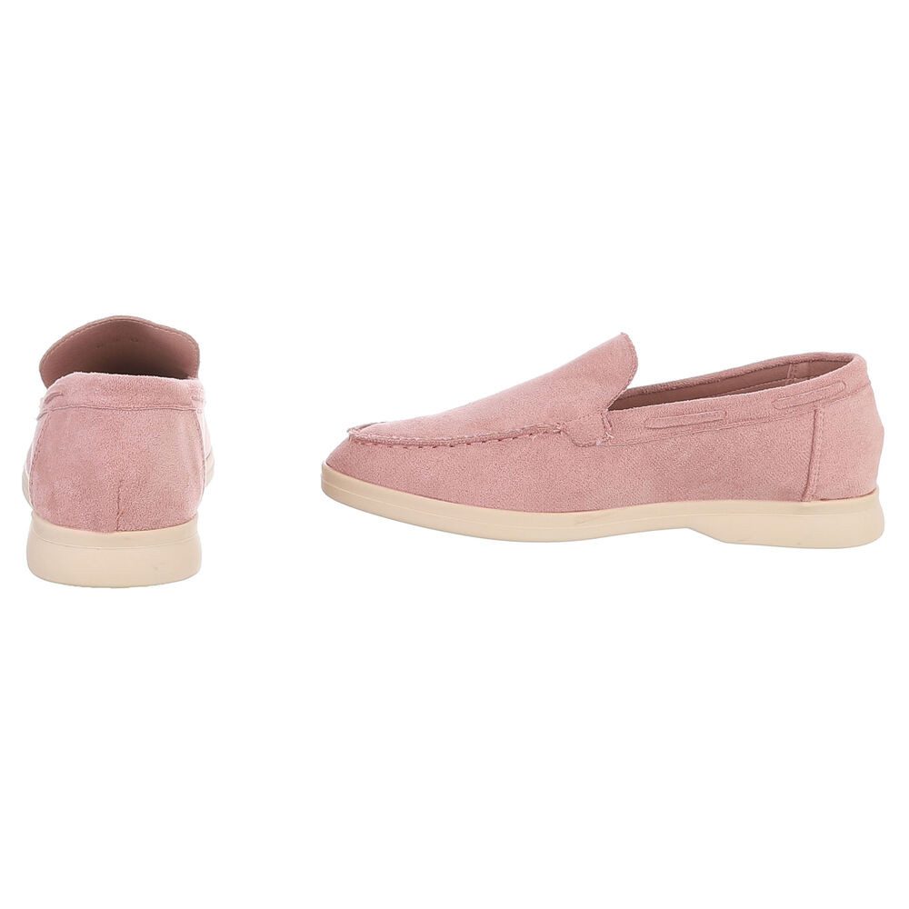 Ital-Design Eleganter Damen Slip-On Schuh mit hohem Tragekomfort Slipper (90927373) Blockabsatz Mokassins in Altrosa – Bild 5 von 5
