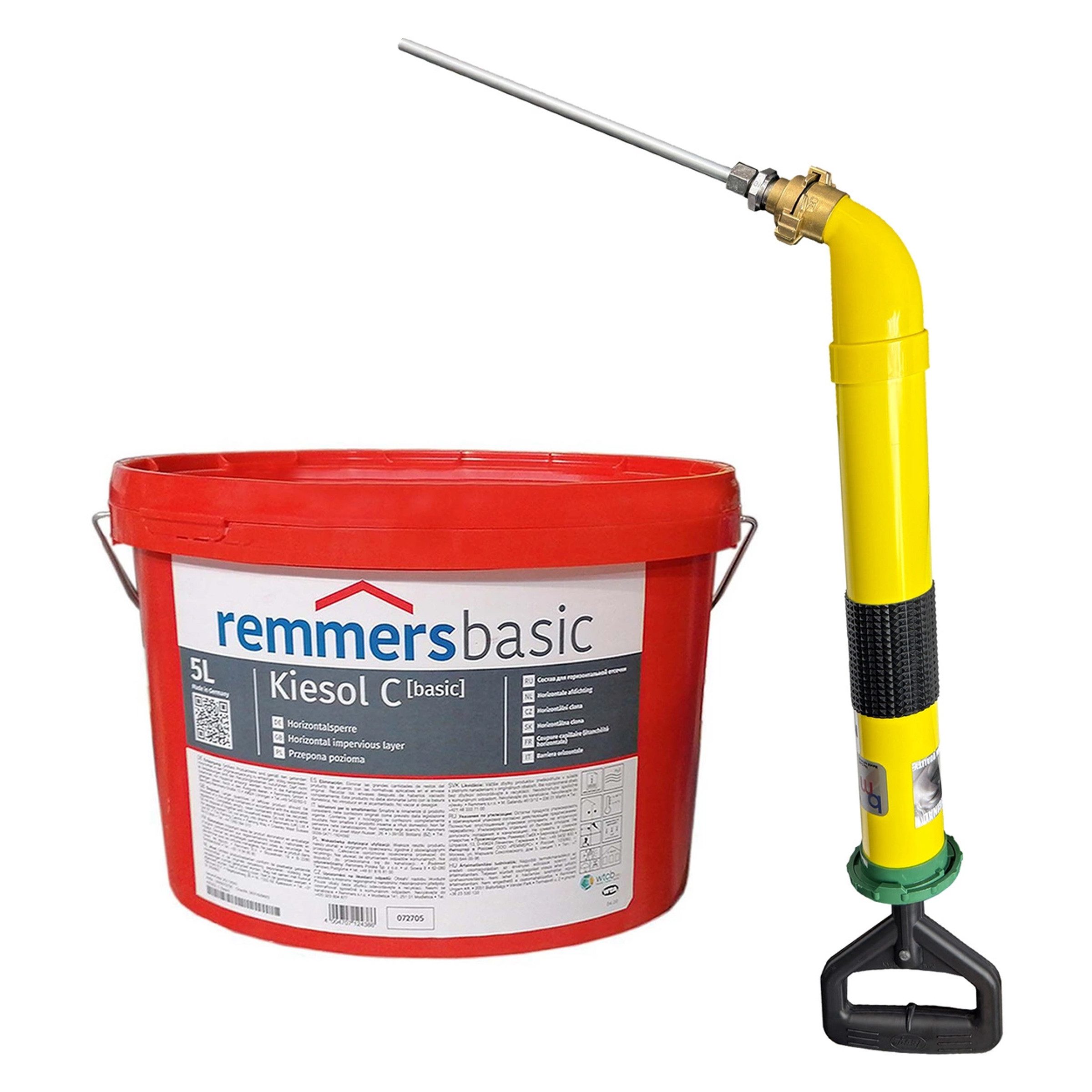 Remmers Dichtstoff Remmers Set Basic Kiesol C 5L Injektionscreme + Injektionspumpe