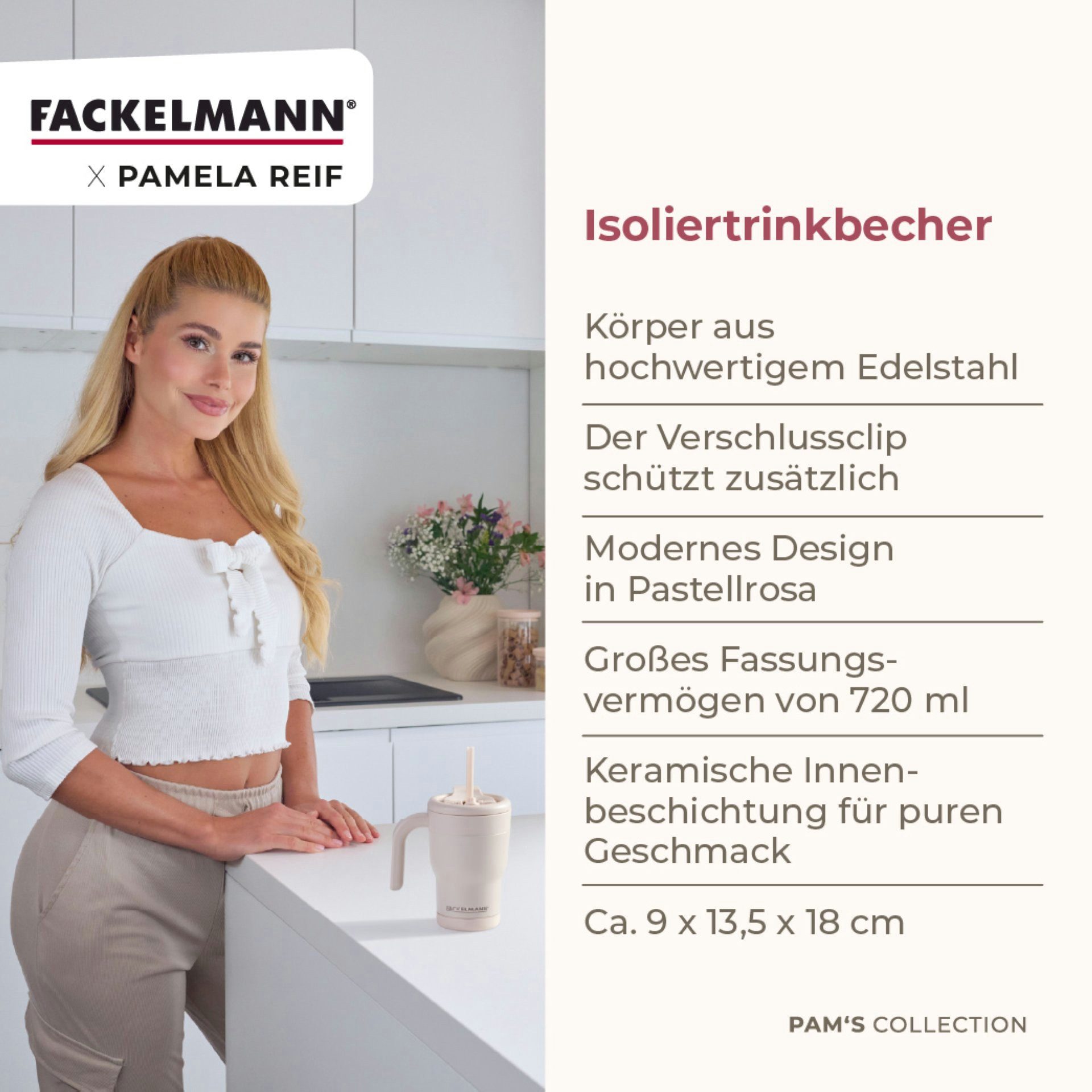 FACKELMANN Thermobecher Isolierbecher, Kaffeebecher to-go, Trinkbecher 420 ml