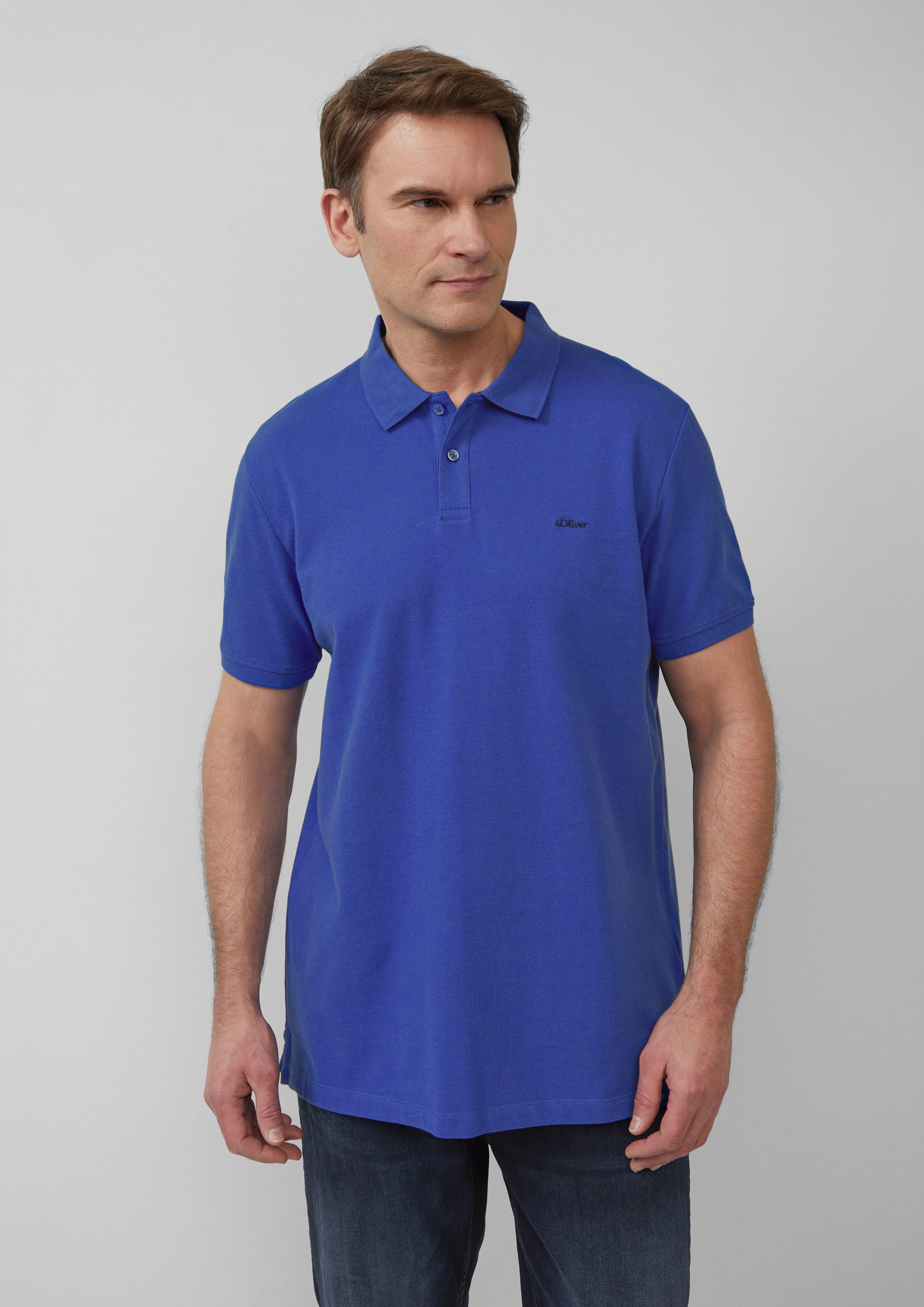 s.Oliver Kurzarmshirt Poloshirt aus Baumwollpiqué Stickerei günstig online kaufen