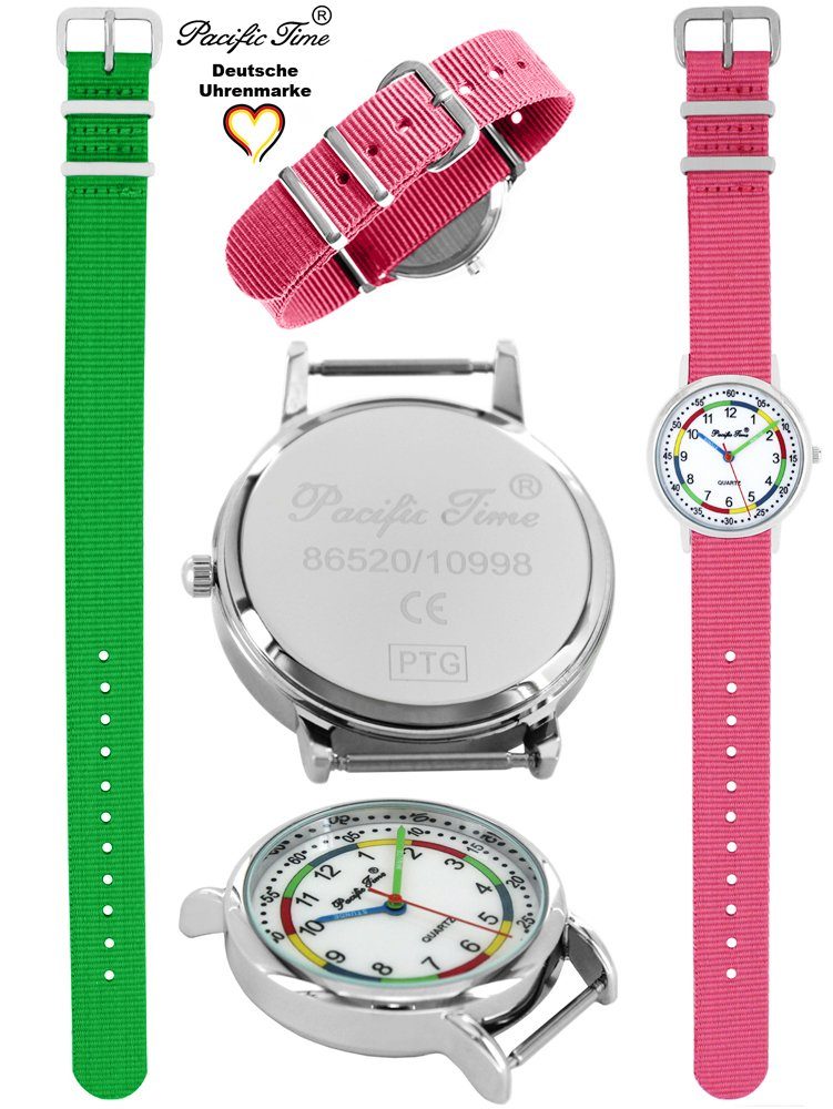 Armbanduhr Versand grün Time und Lernuhr Set Kinder und - Match Mix Gratis Design Wechselarmband, First Quarzuhr Pacific rosa