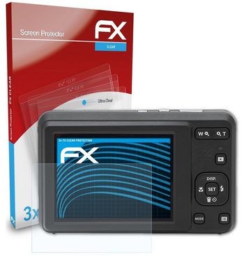 atFoliX Schutzfolie Displayschutz für Kodak PixPro FZ55, (3 Folien), Ultraklar und hartbeschichtet
