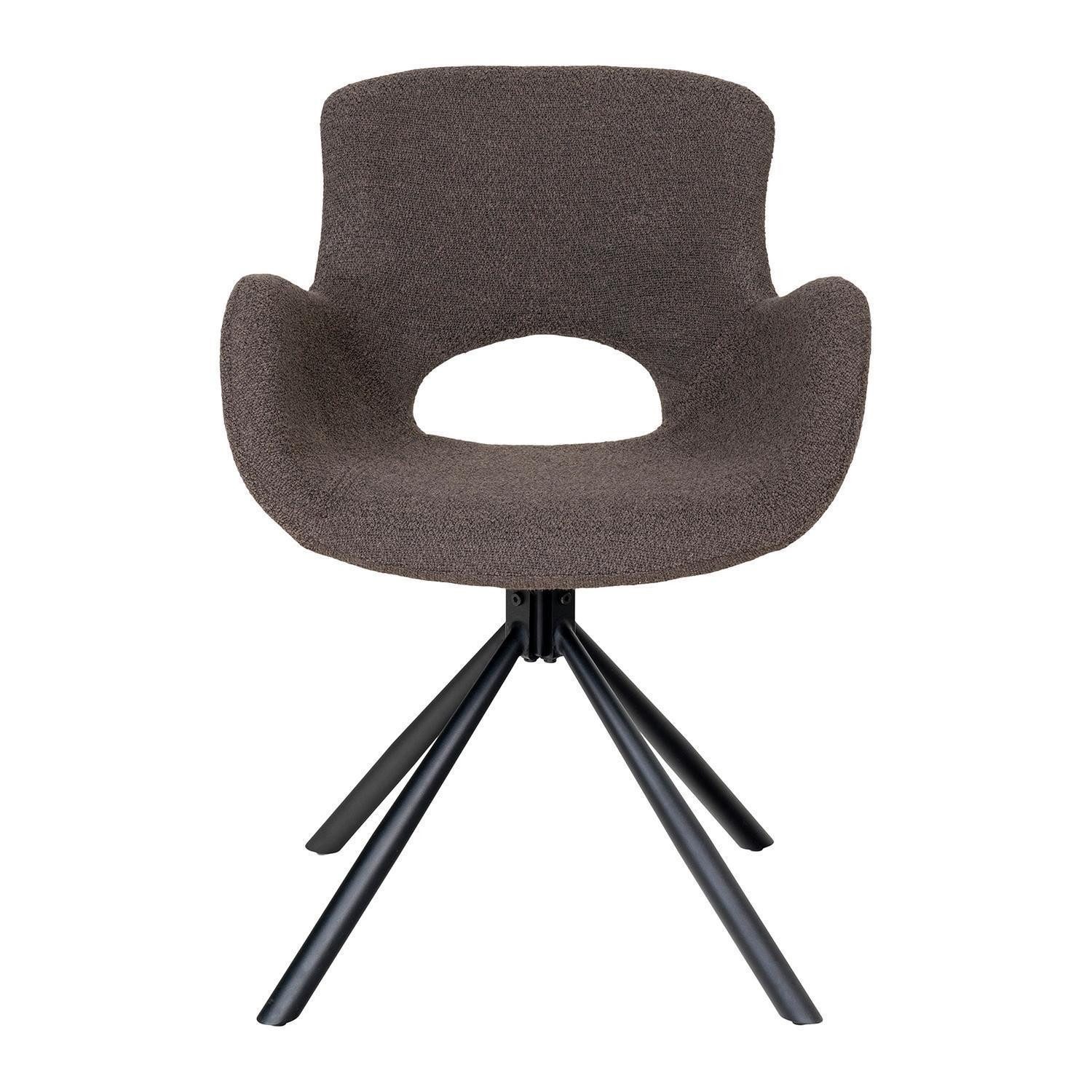 House Nordic Esszimmerstuhl AMORIM DINING, Schwarz, Braun, Boucléstoff, (1 St), Metallgestell, B 59 x H 83 x T 58 cm