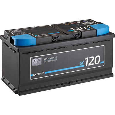 ECTIVE ECTIVE 12V 120Ah AGM Batterie für Wohnmobil - Semi Cycle Batterie, (12 V V)