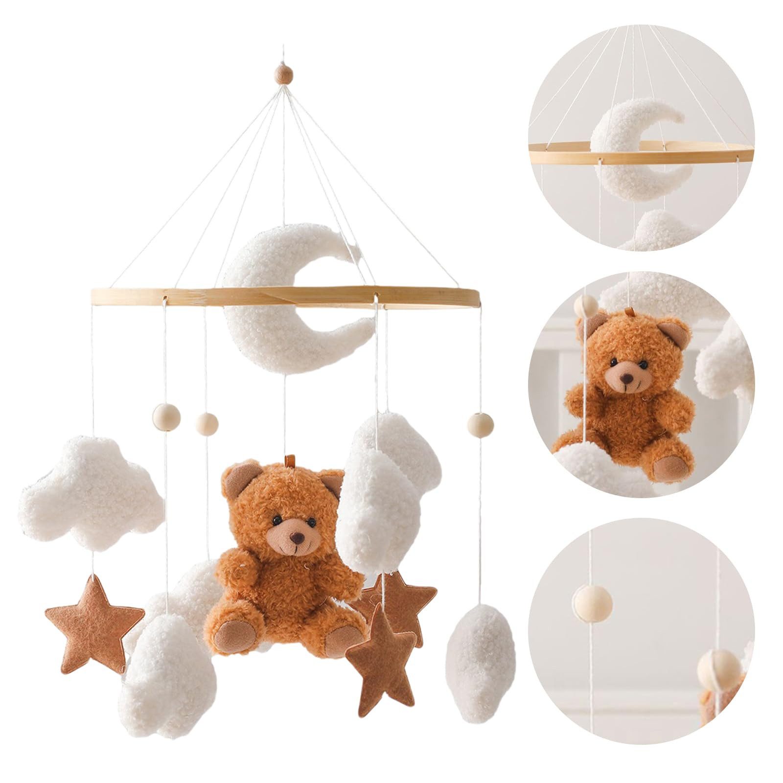 CLTYQ Mobile Baby,Windspiele Babybett Mobile 3D Bär, Kinderzimmer Hängende günstig online kaufen