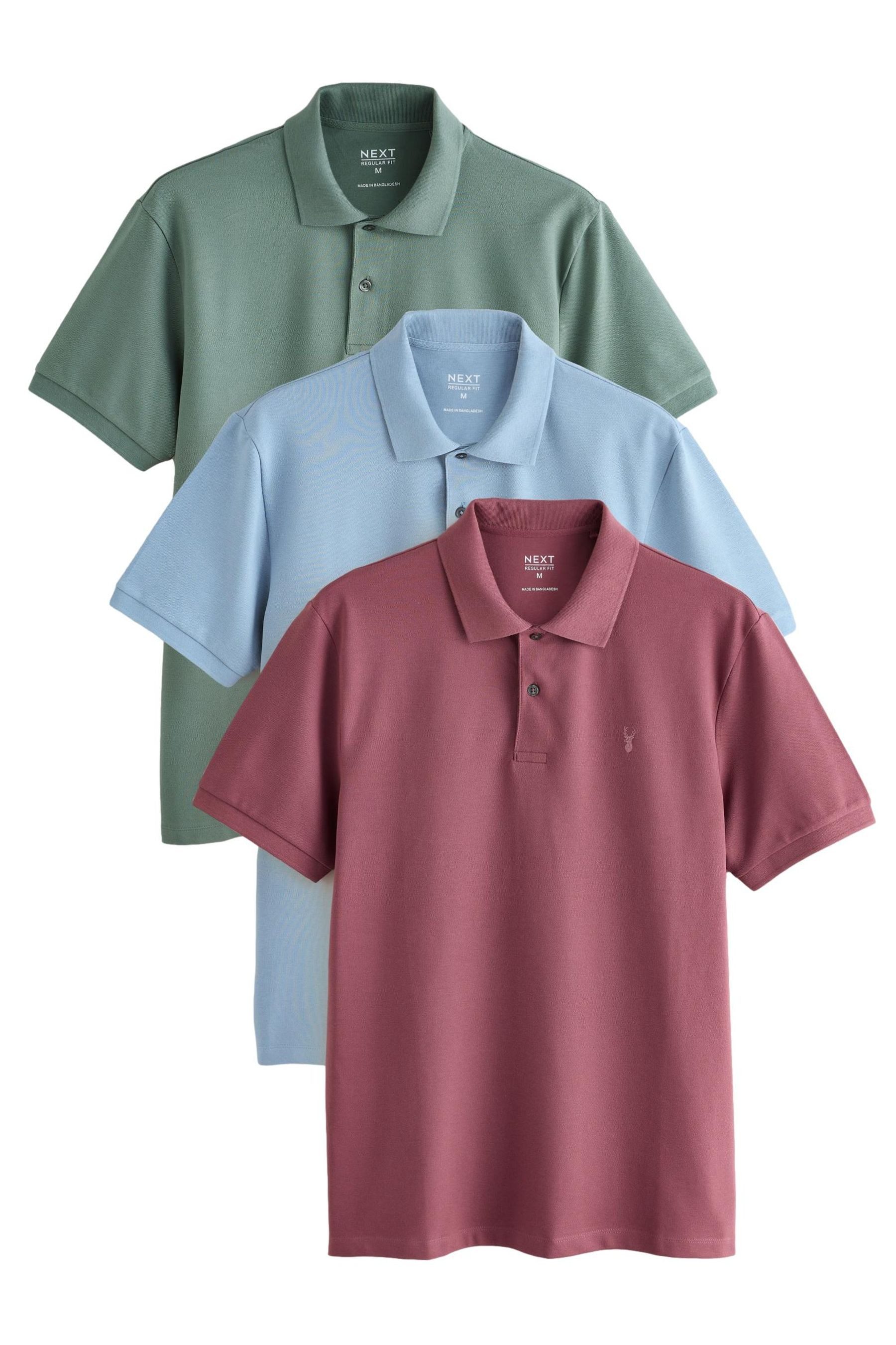 Poloshirt Kurzärmelige Piqué-Poloshirts, 3er-Pack